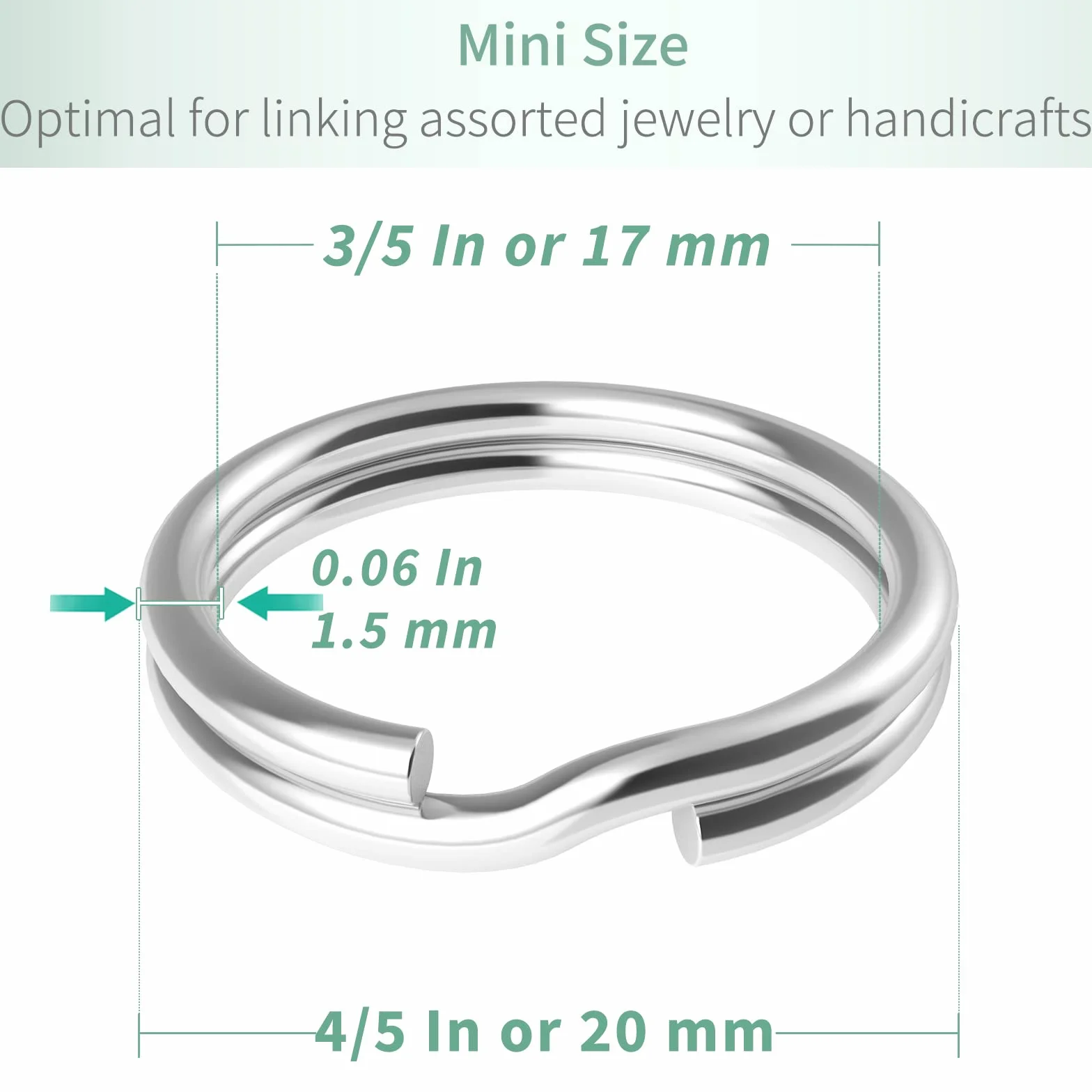 Uniclife Confezione da 100 Mini Anelli Portachiavi da 20 mm Con Doppi Anelli Piccoli di Metallo - Connettori per Gioielli, Collane, Bracciali, Orecchini, Artigianato, Ornamenti e Arti Fai da Te