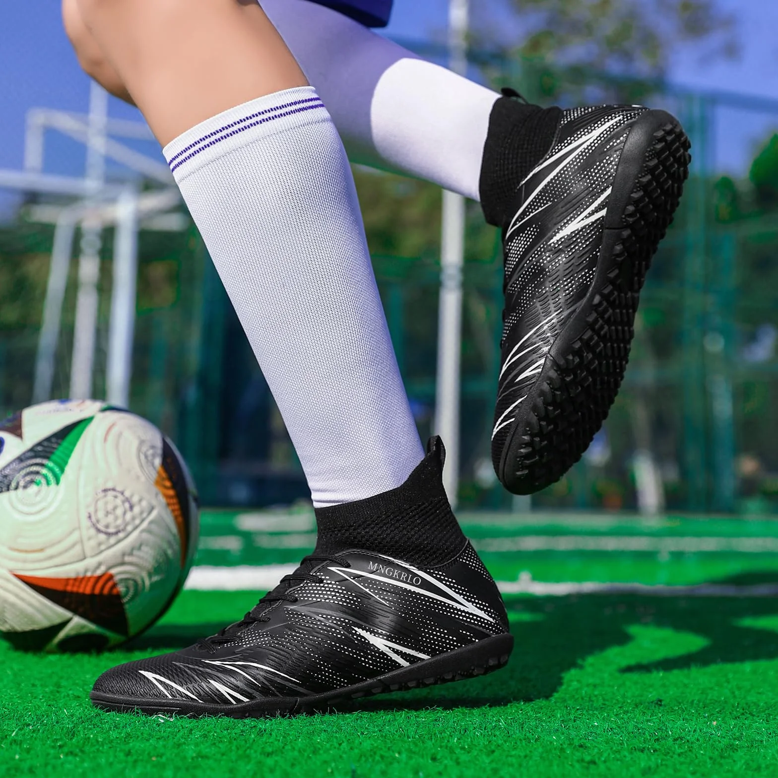Scarpe da Calcio TF Multitacchetti per Prato Artificiale Futsal Antiscivolo High Top