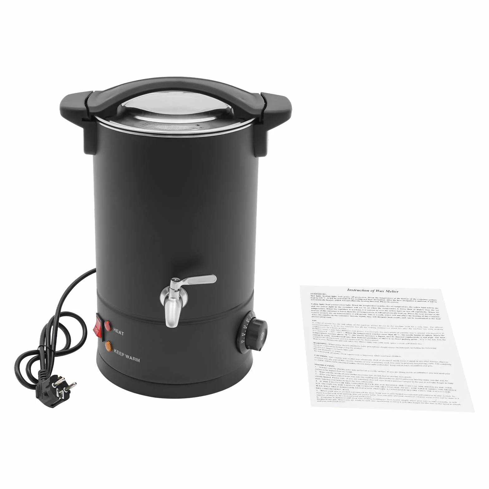 Pentola elettrica per fusione cera 8 litri 1800 W con controllo temperatura 30-110 °C