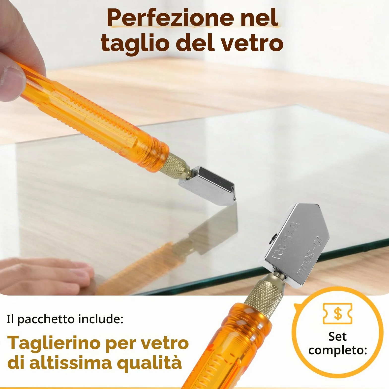 Tagliavetro Bottiglie Professionale, Taglierina per Bottiglia Vetro Vino Birra, Diamante Taglierino Vetro Acciaio Inossidabile Cutter