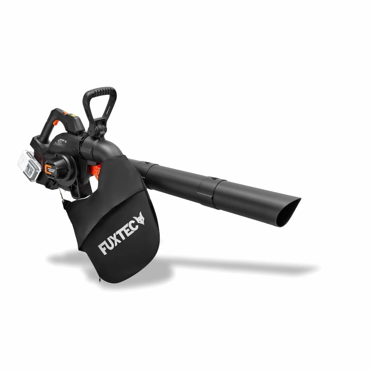 FUXTEC Soffiatore Aspirafoglie a Batteria 40V 2-in-1 FX-E2LBS, senza batteria né caricatore, con sacco di raccolta, potenza di aspirazione 685 m³/h, impugnatura ergonomica, regolatore di velocità