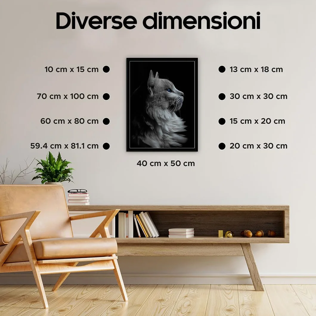 Estancia Cornice Portafoto Nera 20x30 cm Vetro Plexi Infrangibile
