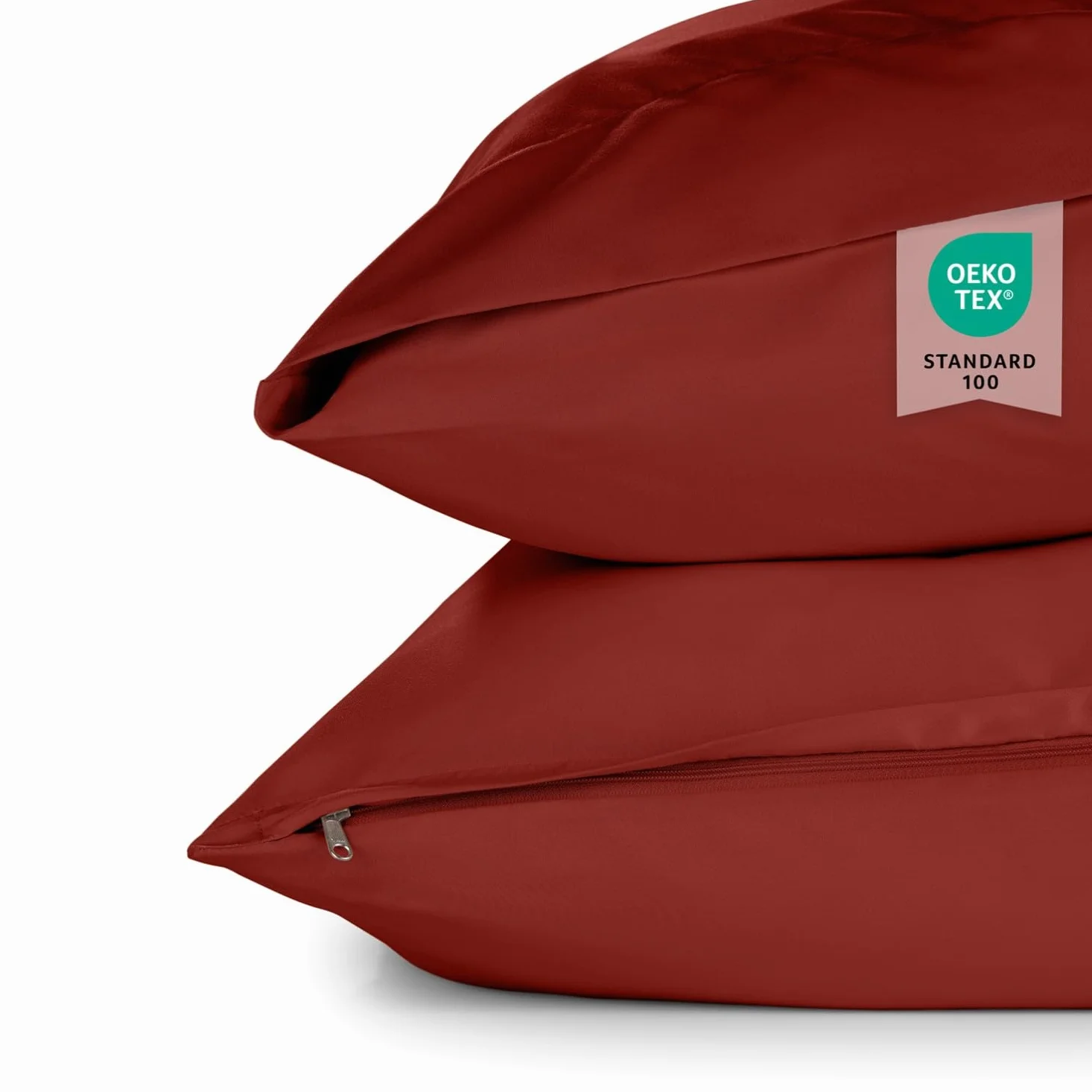 Fodera per cuscino 50x80 2 pezzi microfibra OEKO-TEX 100% lavabile rosso aurora