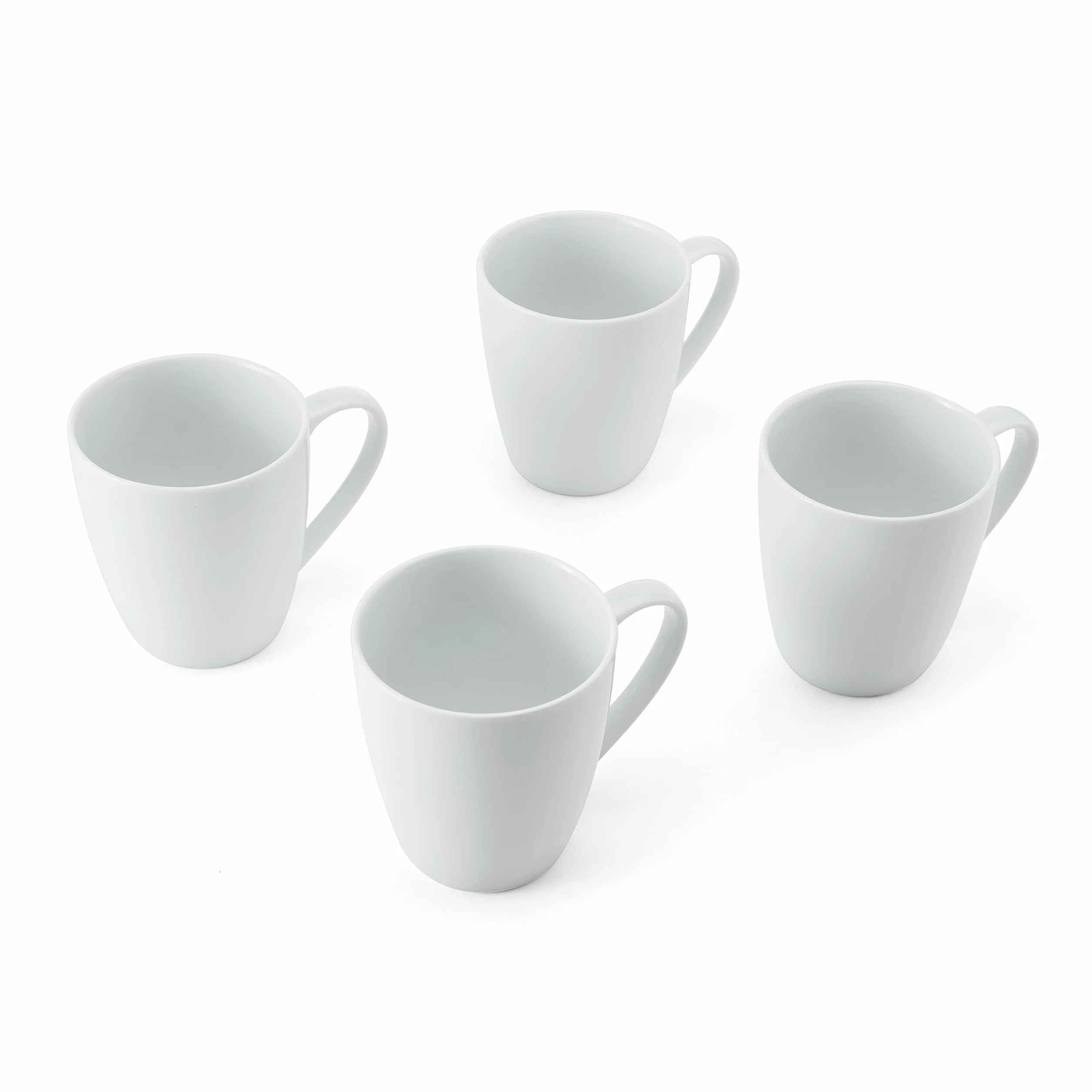 Mikasa Chalk Tazze di porcellana, Set di 4 tazze bianche 380 ml per tè e caffè