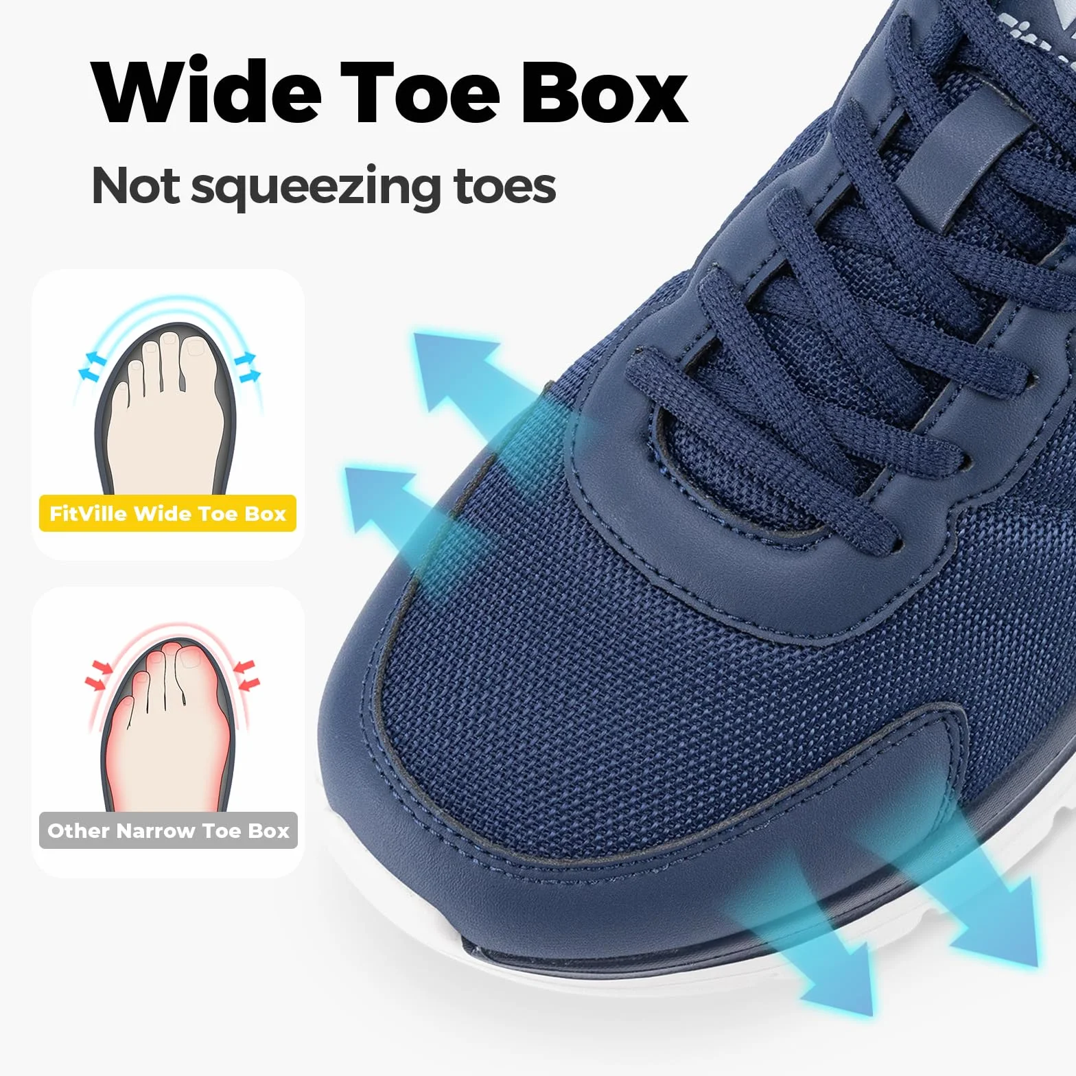 FitVille Scarpe Uomo Pianta Larga Comode Camminata Sneakers Casual Leggere Ginnastica Traspirante