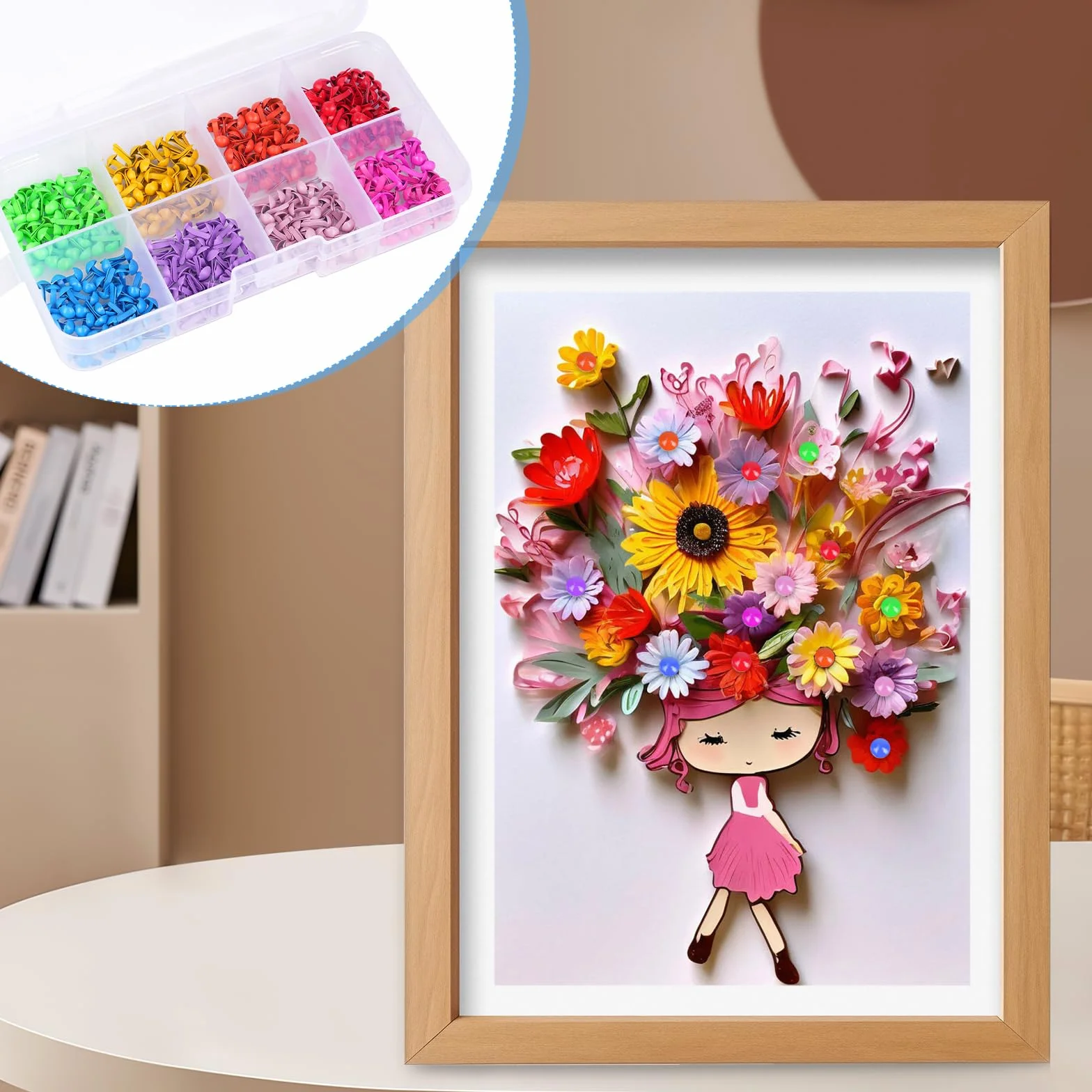400 Pezzi Fermacampioni, Fermacampioni Piccoli in 8 Colori, Ferma Campione in Metallo, Fermacampioni Colorati per Scrapbooking, Artigianato e Paper Crafting