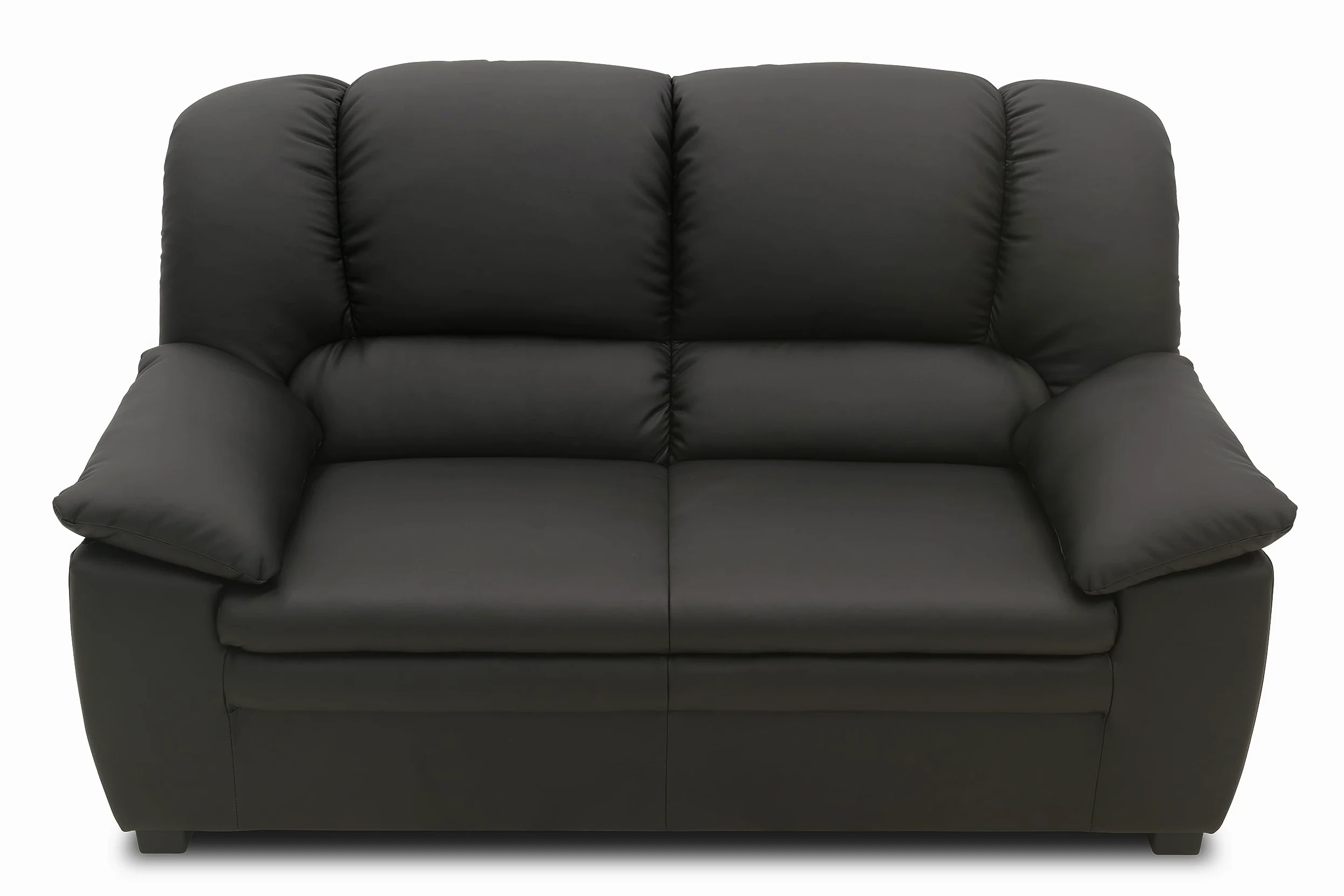 DOMO. collection Divano Ambato in pelle a 2 posti dal design classico, 2 divani in similpelle, 159 x 92 x 88 cm (larghezza x profondità x altezza), nero