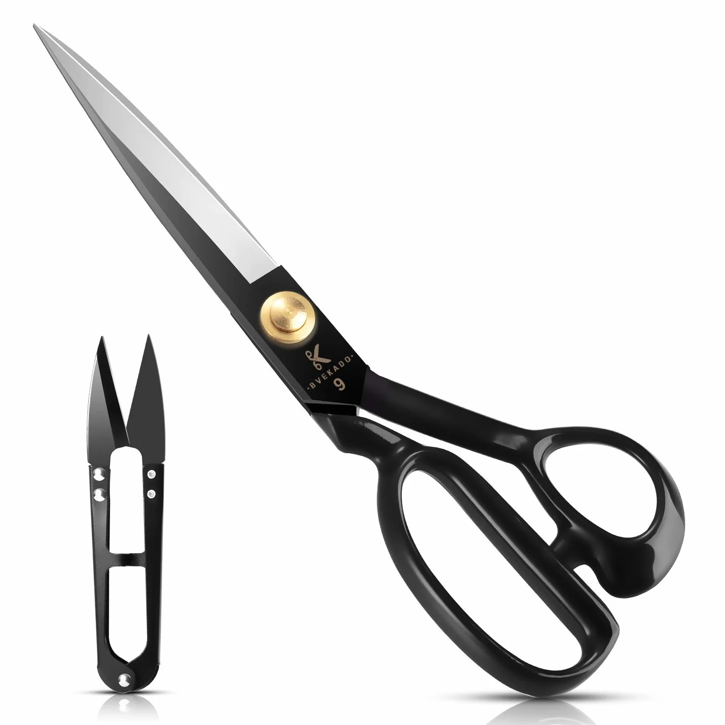 Forbici Professionali da Sarta 24 cm in Tessuto con Tagliafilo - Impugnatura Gomma