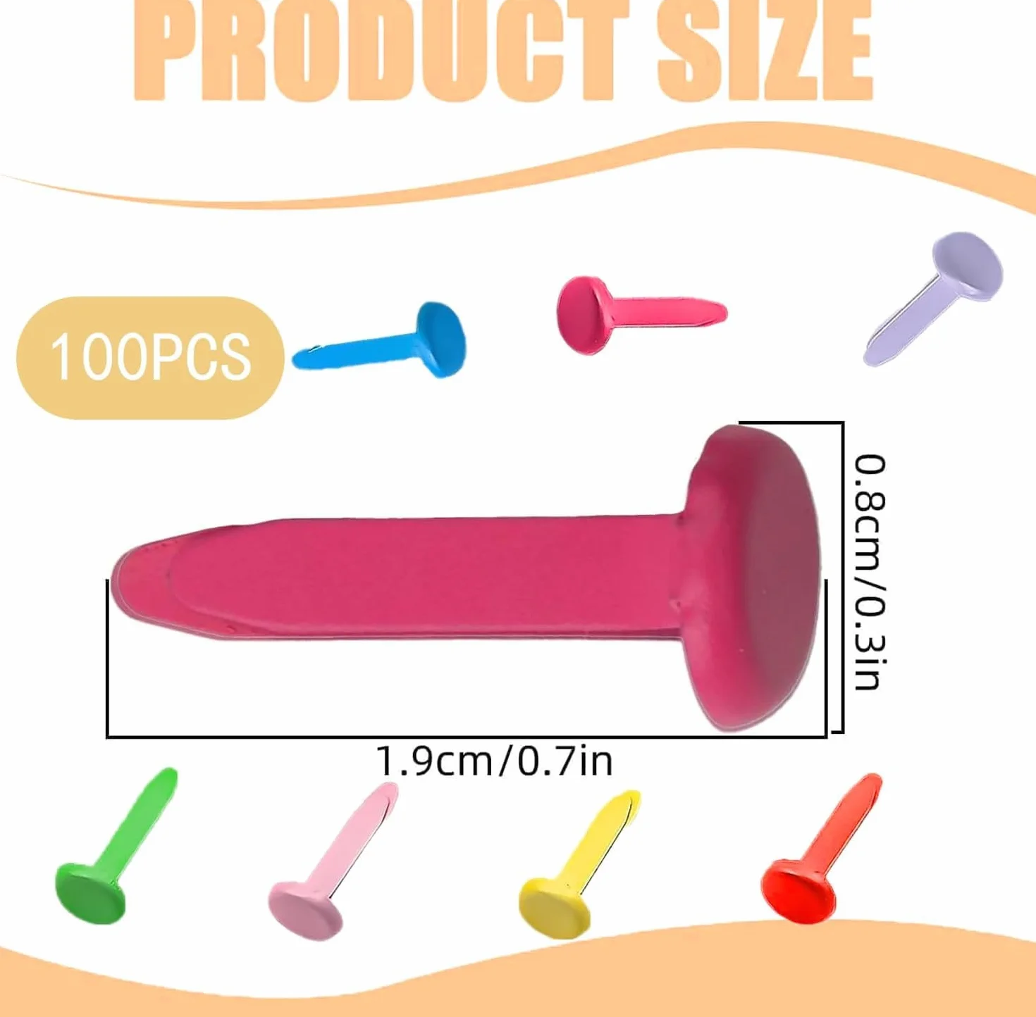 Mini Scrapbooking Brads,100 Perni di Fissaggio Multicolore per Carta,Fermacampioni Rotondi,Perni Divisi in Metallo Adatti per Scrapbooking,Carta da Stampa a Mano