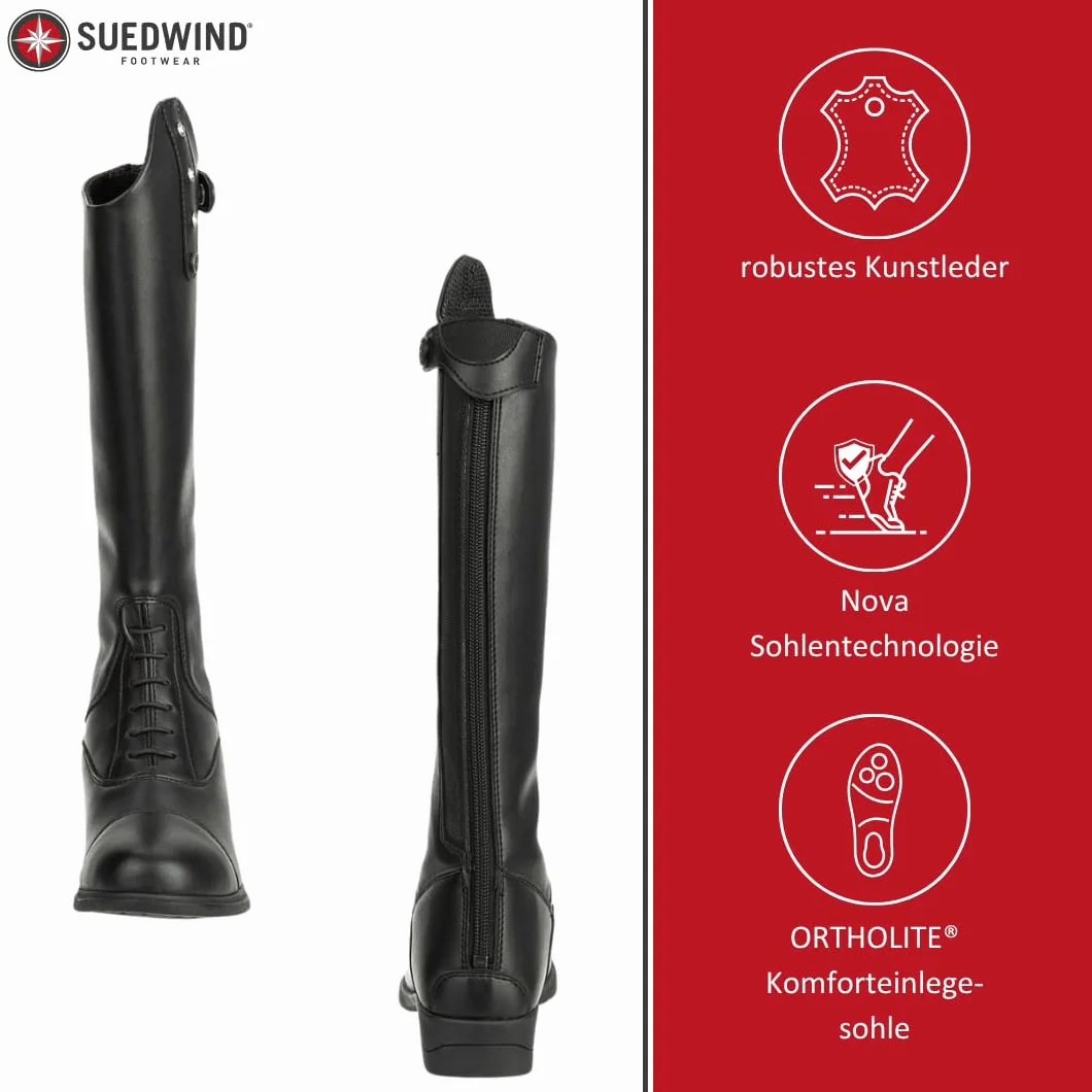 SUEDWIND FOOTWEAR Stivali da equitazione per bambini NOVA KIDS FUN GLITTER, suola comoda, cerniera YKK, effetto pelle, traspiranti