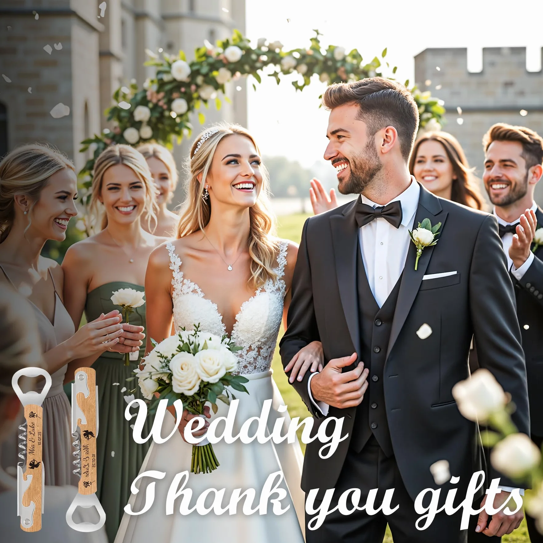30 Pezzi Cavatappi Personalizzato - Apribottiglie Personalizzato Bomboniere Matrimonio Originali | Cavatappi Vino Regali con Nome
