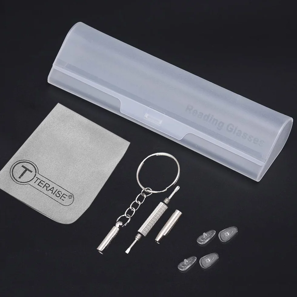 TERAISE Occhiali da lettura senza montatura Design taglio diamante Anti-Fatigue Lenti trasparenti