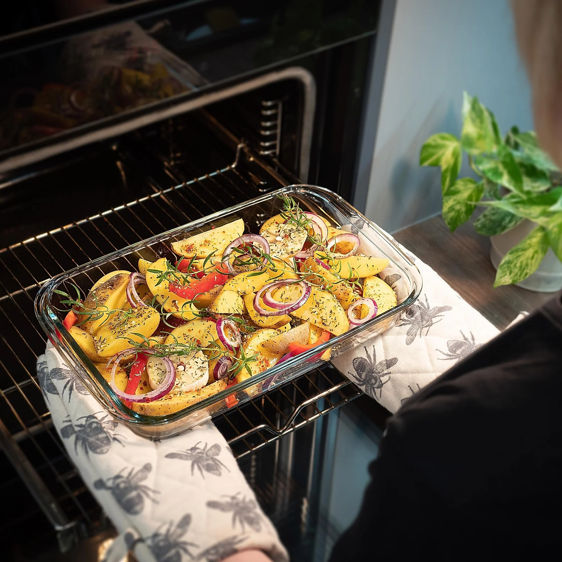 KADAX Pirofila rettangolare, da 2,2 L, in vetro resistente al calore, stampi per forno a gas lavabili in lavastoviglie, stoviglie per friggere, pirofila in vetro per lasagne, torte