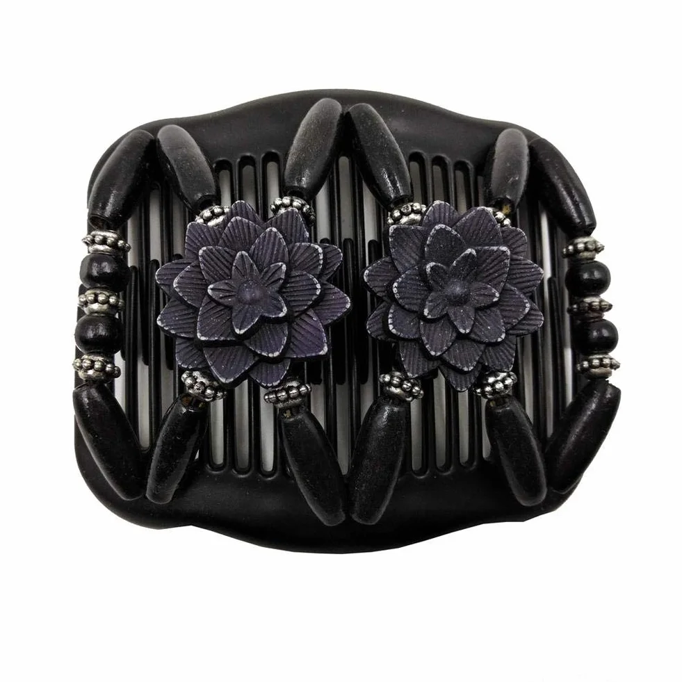 Moda Pettine Magico Flessibile Capelli Perline Elasticità Doppio Bead String Morsetto Strumenti Accessori Nero