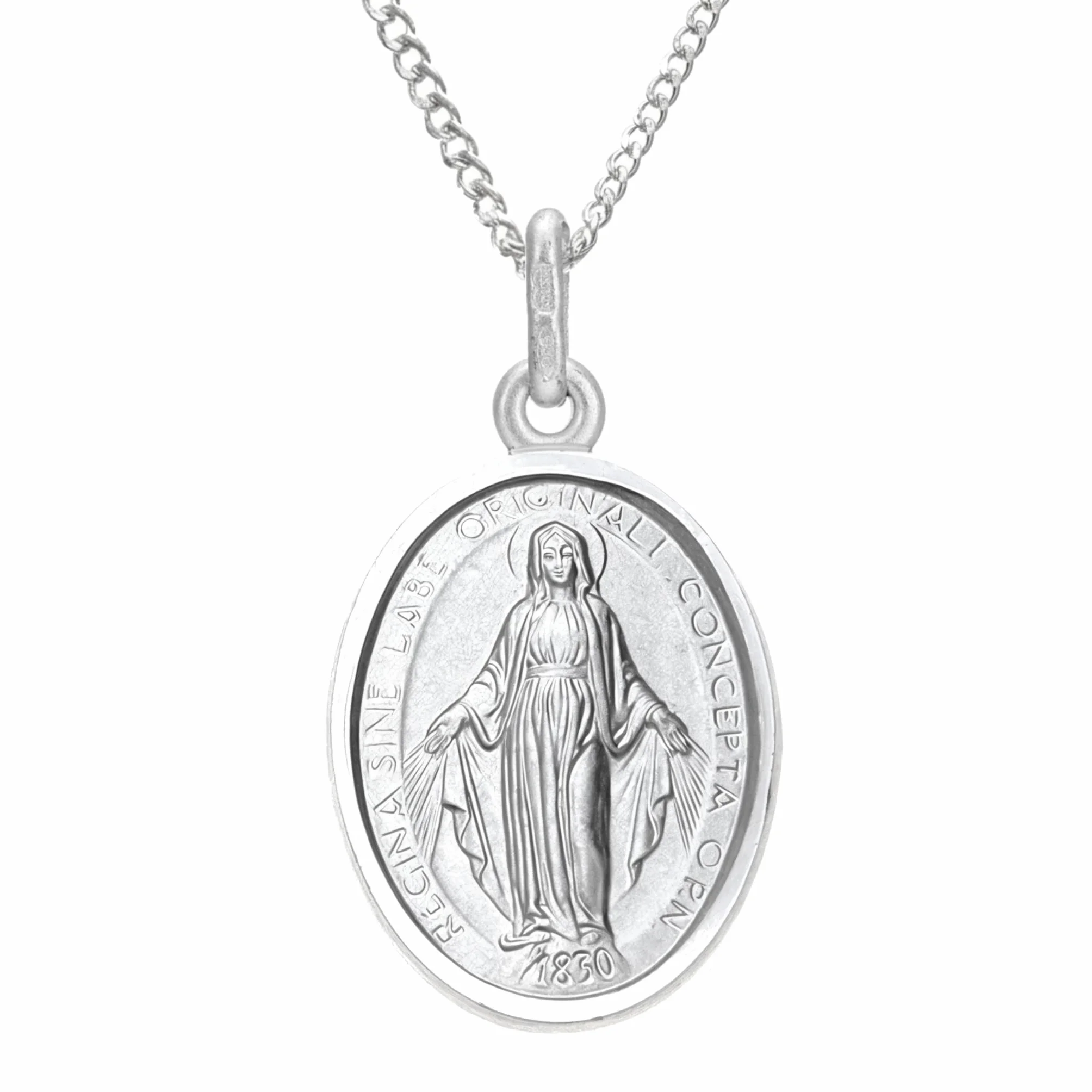 Alexander Castle Pendente Medaglia miracolosa Argento Sterling Collana Catenina 46cm
