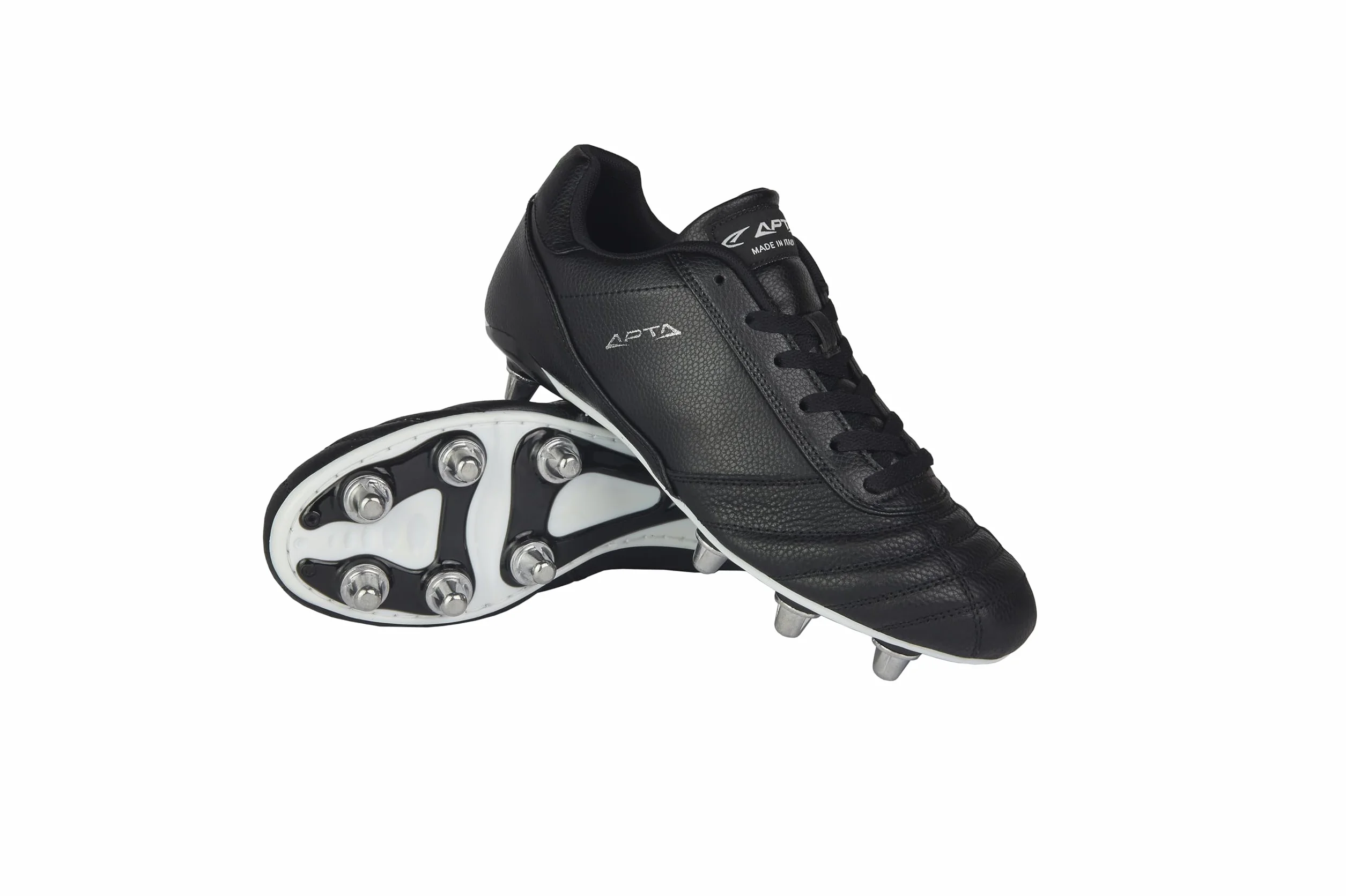 Check Rugby - Scarpe da Rugby in Pelle e Micropelle, Massime Prestazioni e Comfort - Suola 8 Studs Perfetta per Terreni Naturali, Morbidi o Bagnati