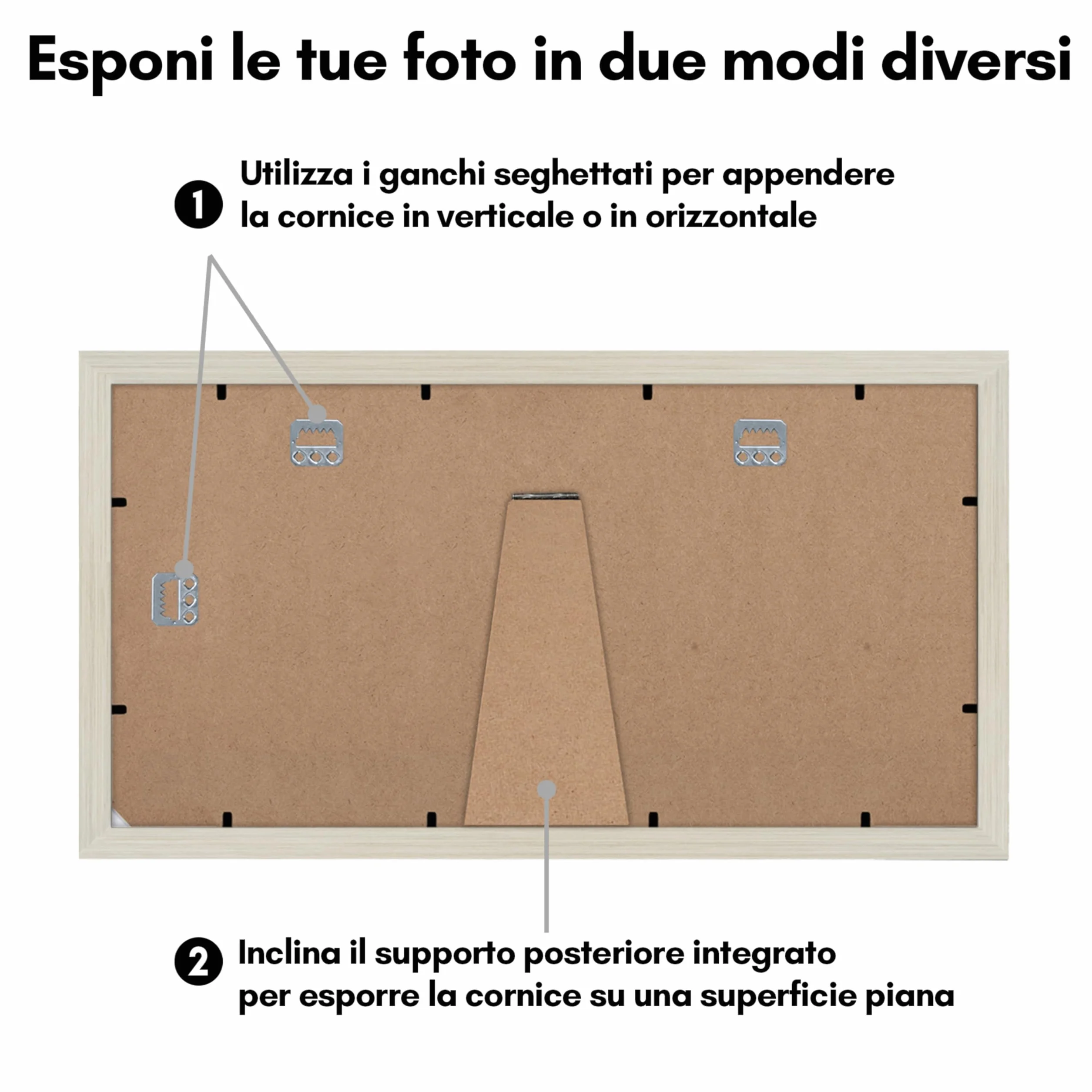 Americanflat Cornice 13x18 cm Effetto Legno Chiaro - Portafoto da Parete Multiplo da 20x41 cm con Passepartout per 3 Foto 13x18 cm - Cornice Foto Multiple con Vetro Infrangibile