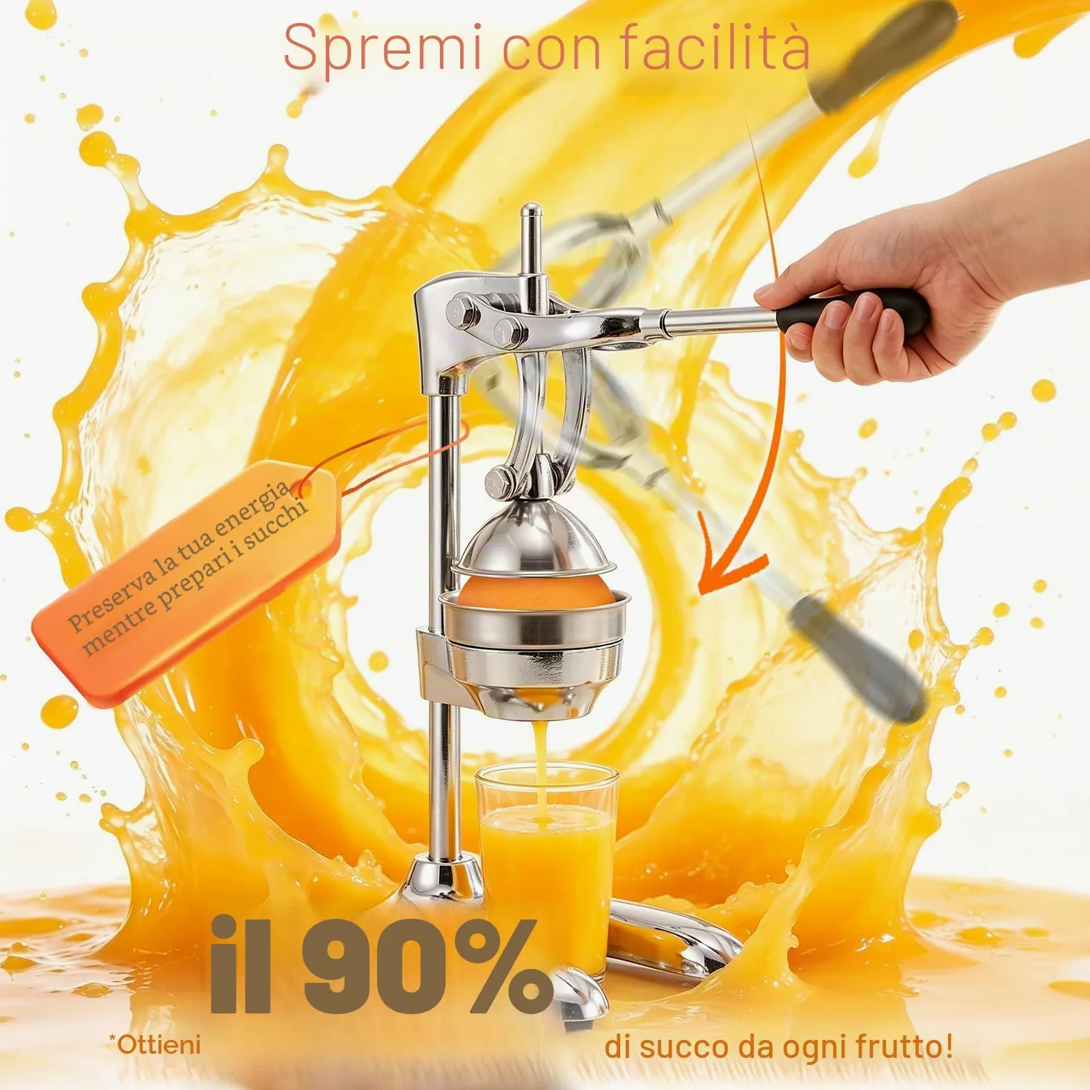 Moongiantgo Spremiagrumi Manuale Commerciale a Doppio Modo, Spremi-Limoni Professionale Con LEVA Ergonomica Senza Sforzo, Spremiagrumi a Mano per Arance, Melograni, Lime E Angurie | Spremi-Limoni Commerciale, Filtro smontabile, LEVA Ergonomica Senza Sforz