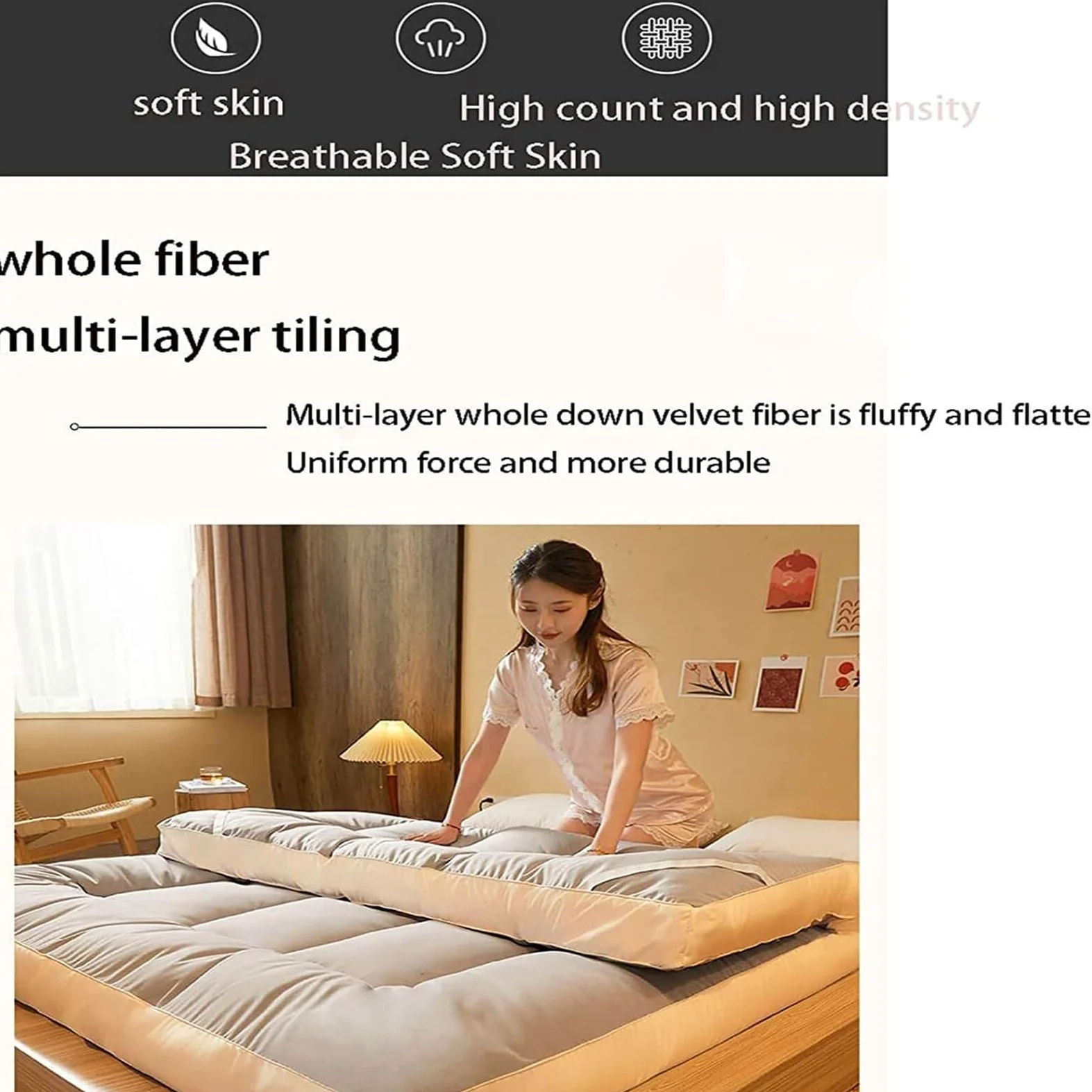 Materasso futon giapponese spesso, extra soffice, tatami, tappetino per dormire pieghevole, morbido, traspirante e arrotolabile per soggiorno, dormitorio, ospite, campeggio, divano (verde)