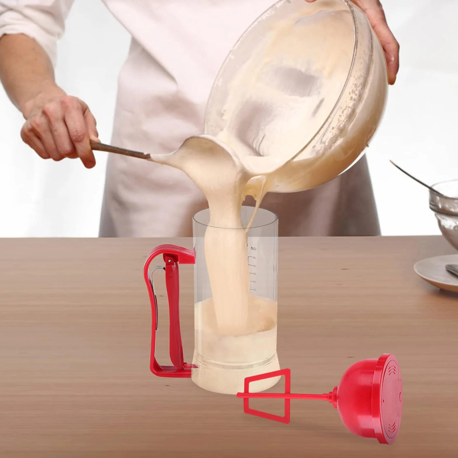 Dispenser per Pastella per Pancake 1200 Ml, Frullatore Elettrico, Dosatore per Cupcakes, Muffin, Ciambelle