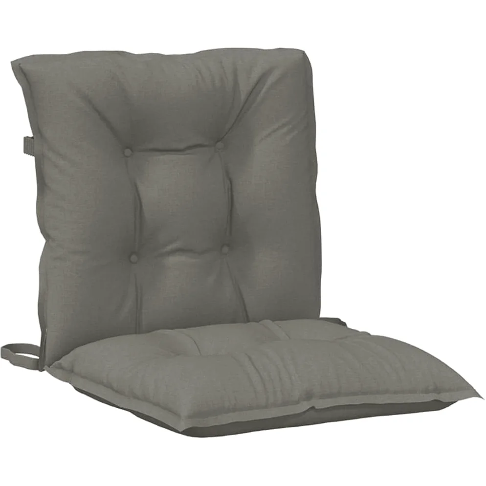 6 cuscini per sedia a schienale basso, 100 x 50 x 7 cm, tessuto in poliestere, con elastico antiscivolo e cordoncini, per sedia da giardino, balcone, terrazza, sala da pranzo, ufficio