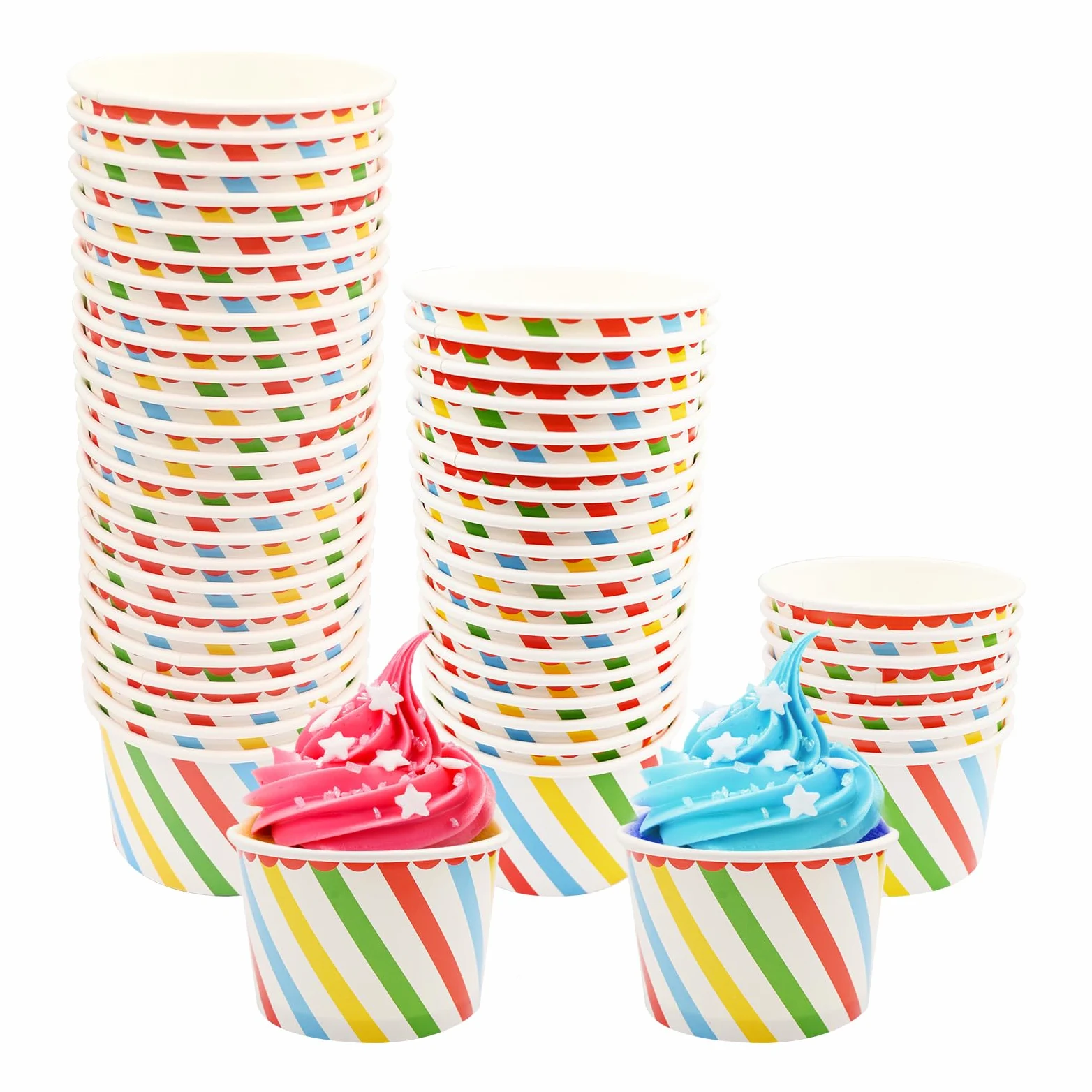50 tazze per gelato da 200 ml, usa e getta, in carta, per dessert, yogurt congelato, contenitori per alimenti da asporto