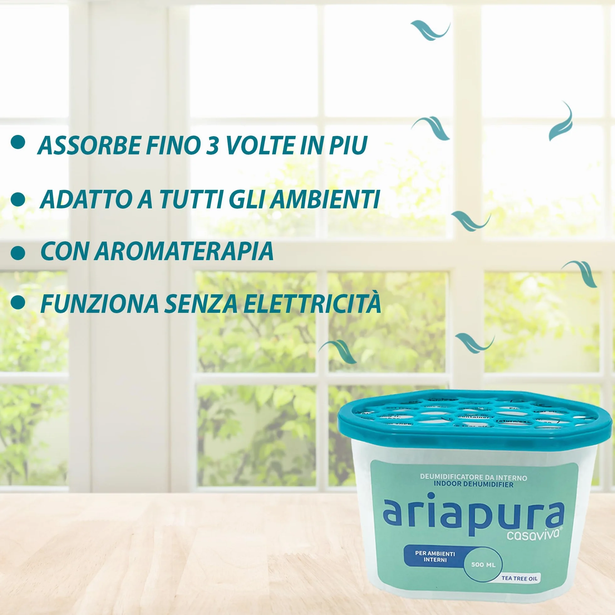 Deumidificatore casa muffa, assorbi umidità per ambienti con Cristalli Idrofili da 500ml (12 PACK) con Aromaterapia 2023, Ariapura