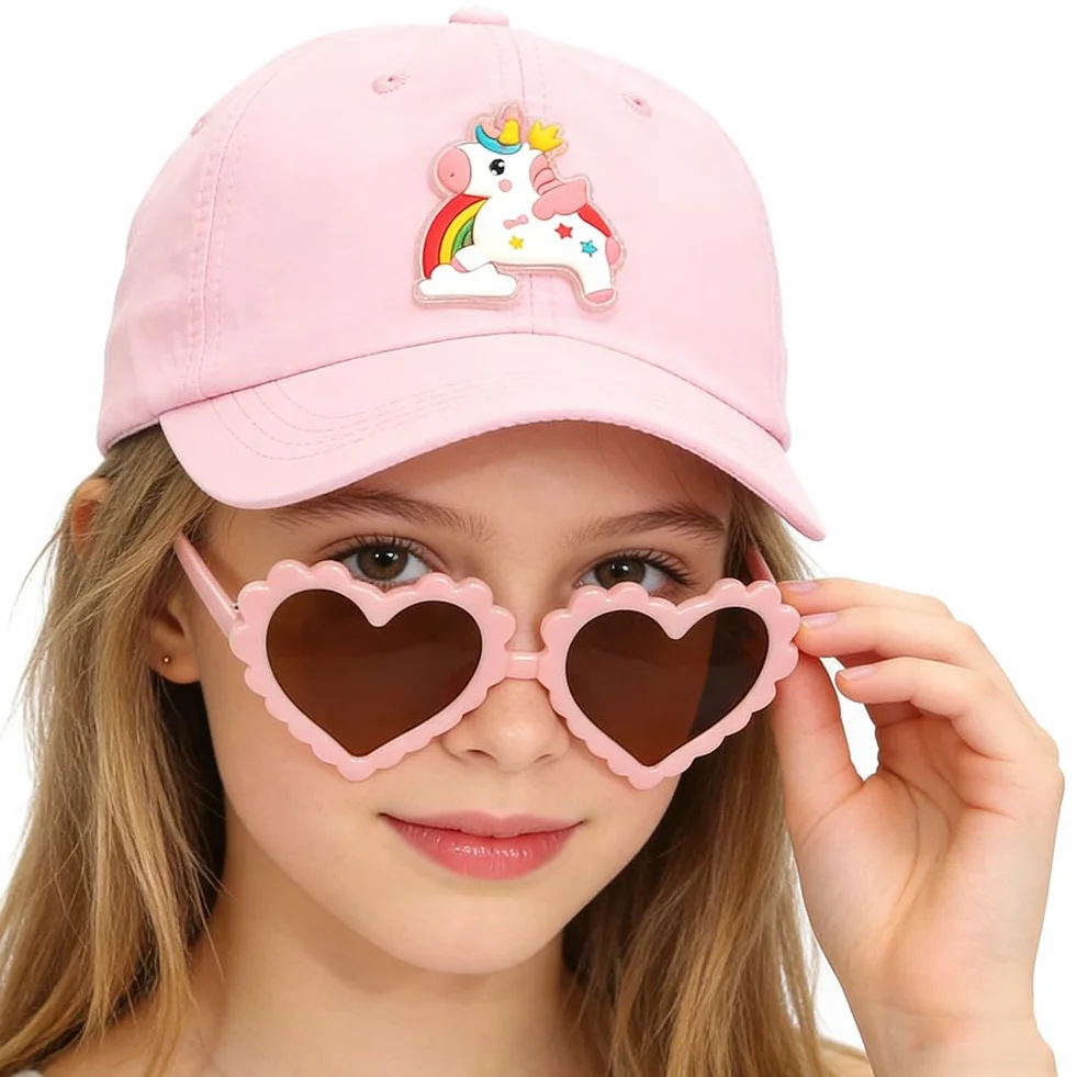 Cappello da Baseball con Occhiali da Sole per Bambini Regolabile Protezione Solare Unicorno