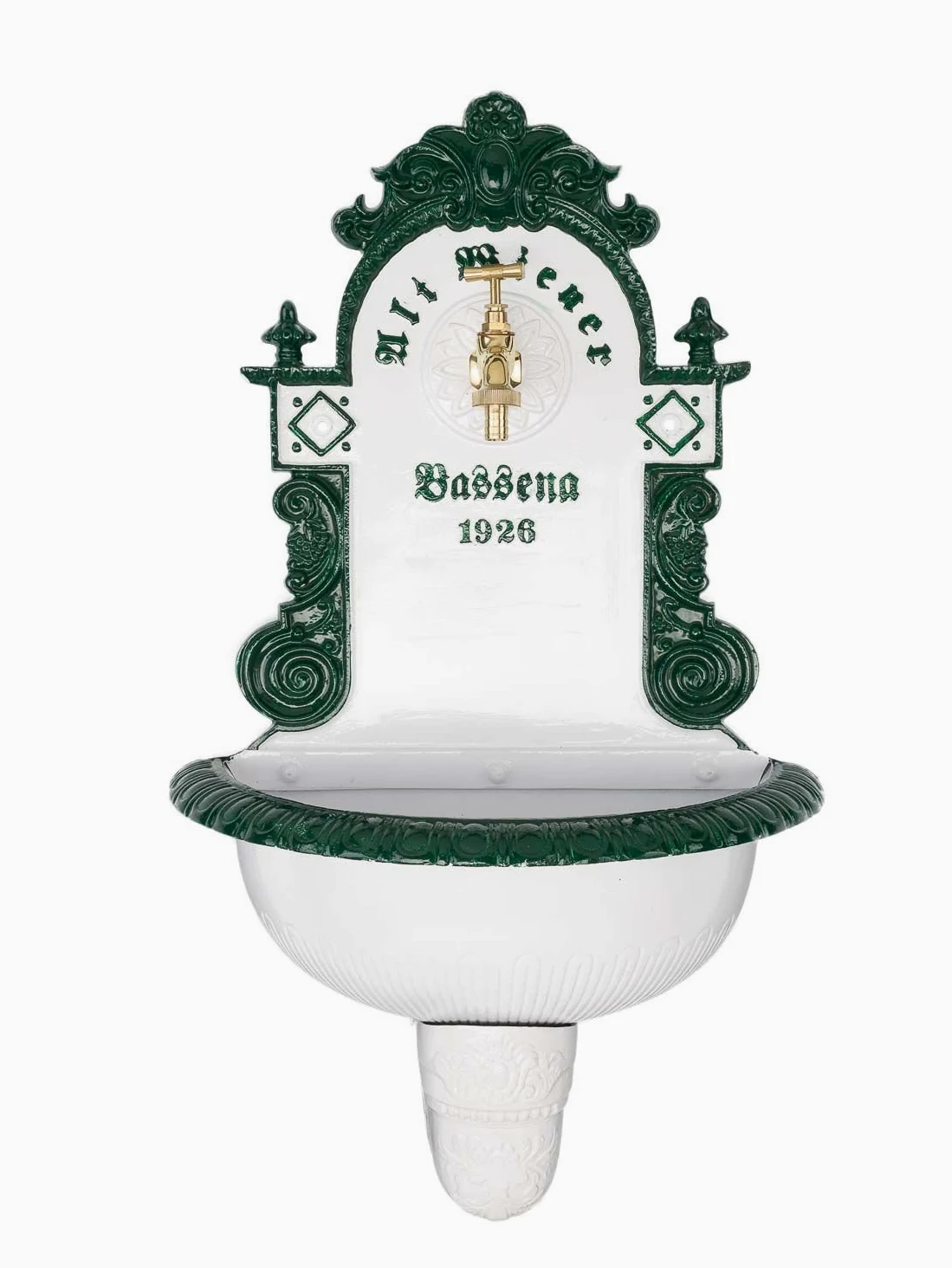 aubaho Lavandino Fontana Alluminio fontane a Muro 72 Centimetri in nostalgico Fontana