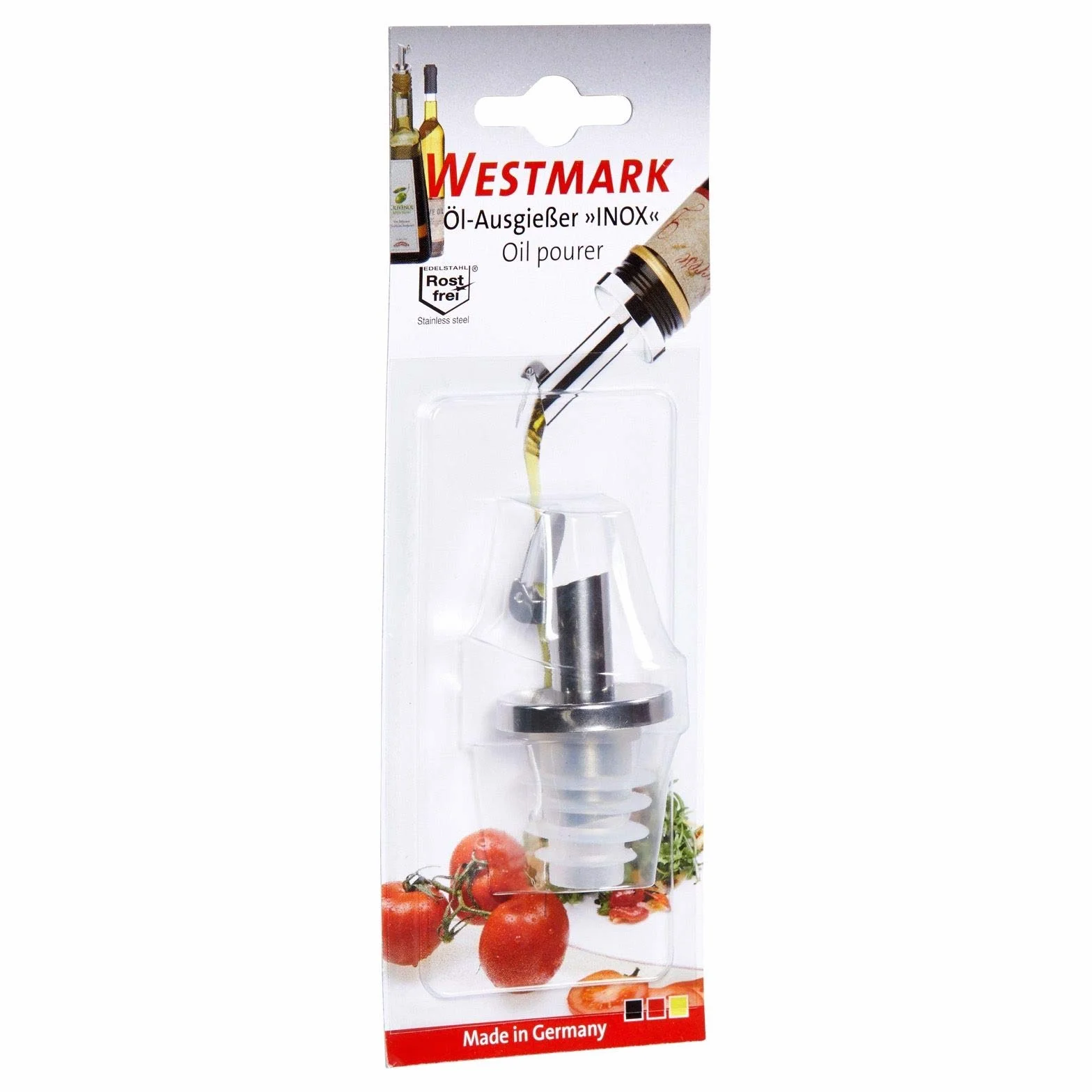 Westmark Beccuccio per Bottiglie di Olio e Aceto, Acciaio Inossidabile, Tappo in Silicone