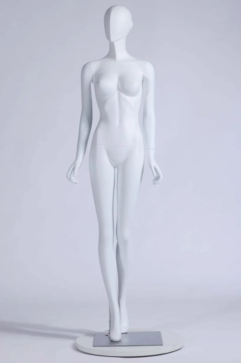 S-12 Donna Femminile Manichino Testa Astratta Nuovo Maschio Femmina Eurotondisplay bella astratta Bianco Opaco verniciato (S-12 Donna Femmina)