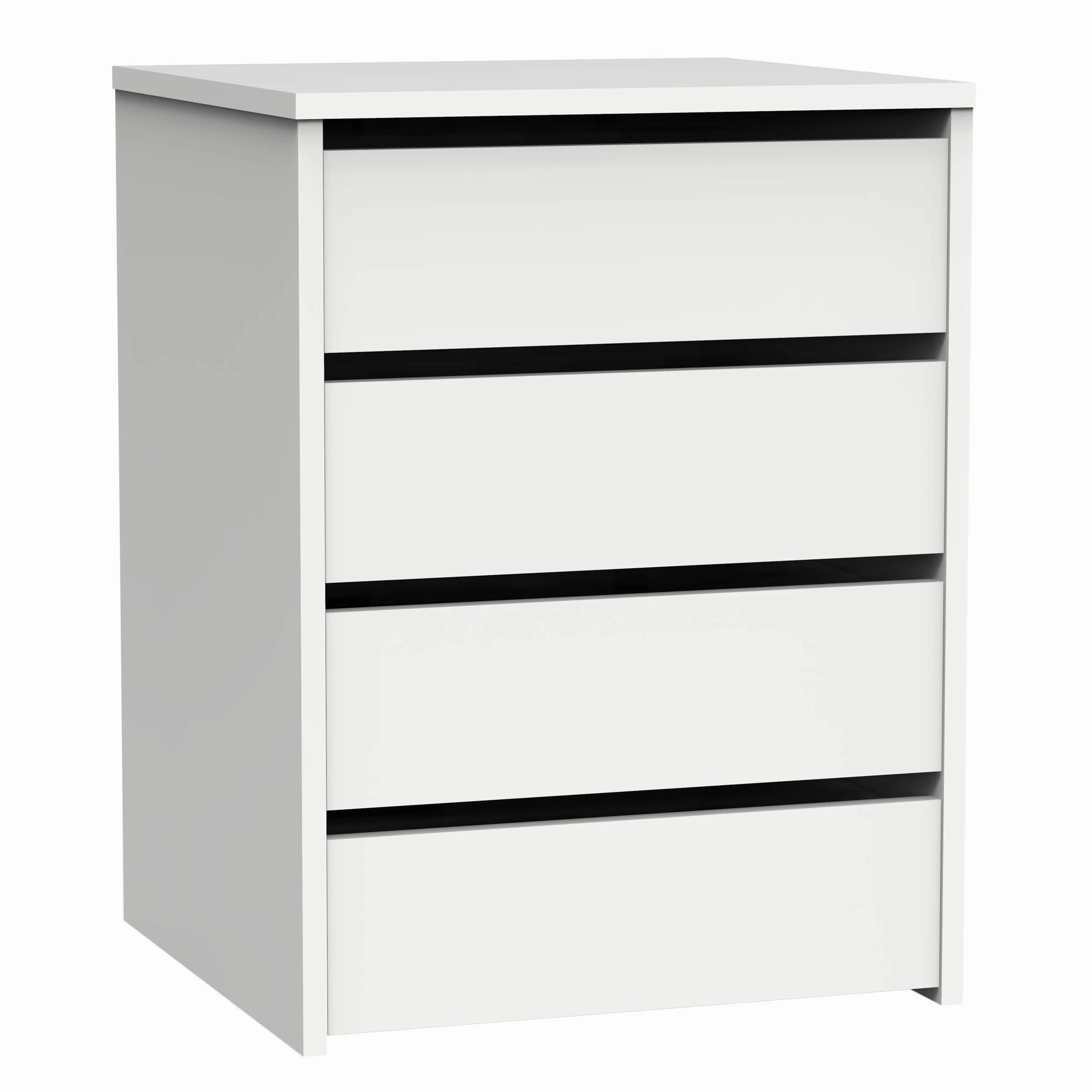 MUEBLES PITARCH | Cassettiera 4 Cassetti, Bianco Lucido, 63,5x46x45 cm (altezza x larghezza x profondità), Collezione Tibet