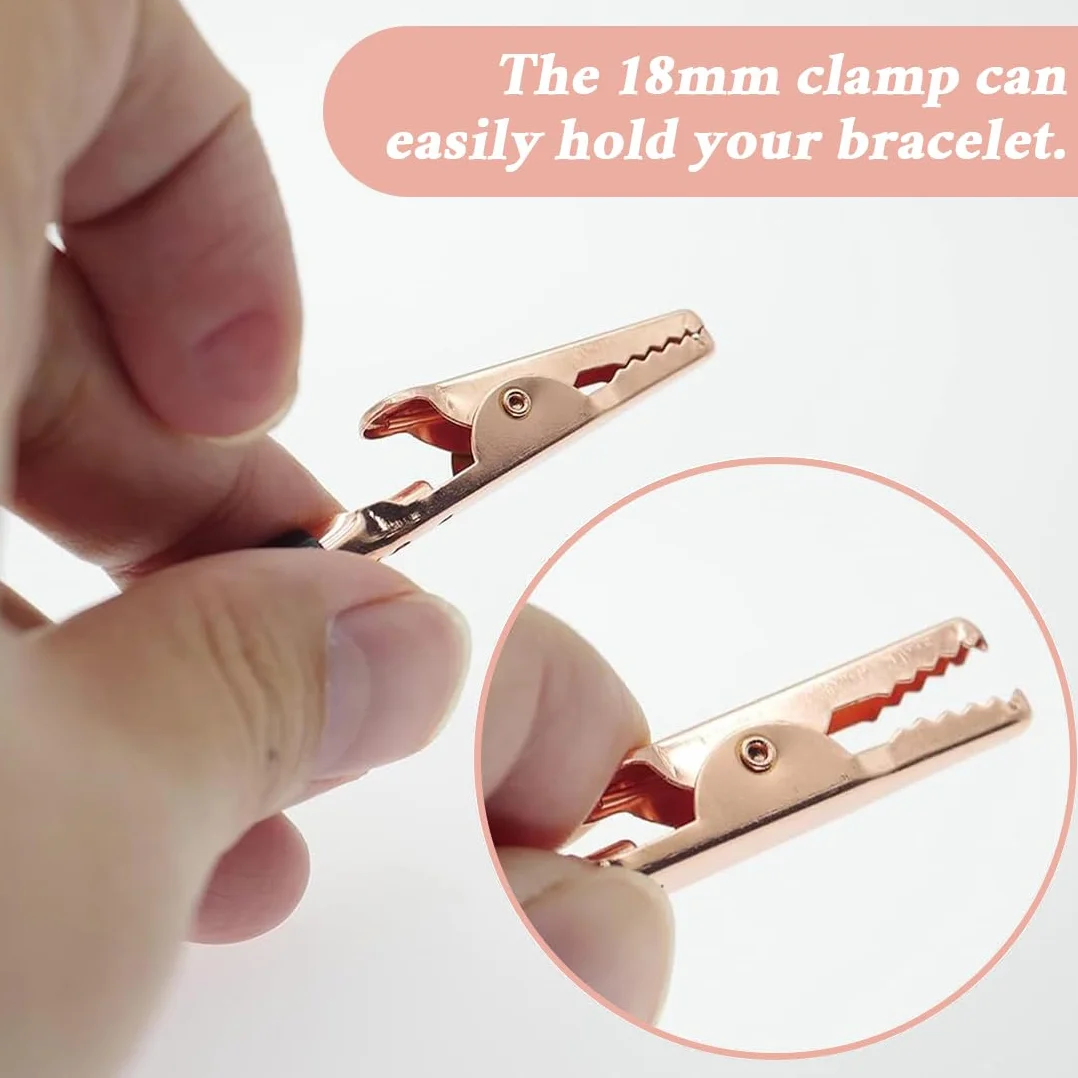2 Pezzi Ausili per Braccialetti di Gioielli, Chiusure per Braccialetti, Ganci per Braccialetti, Agganciamento a Sgancio Rapido per Gioielli Cerniere Lampo e Chiusure (Rose Gold)