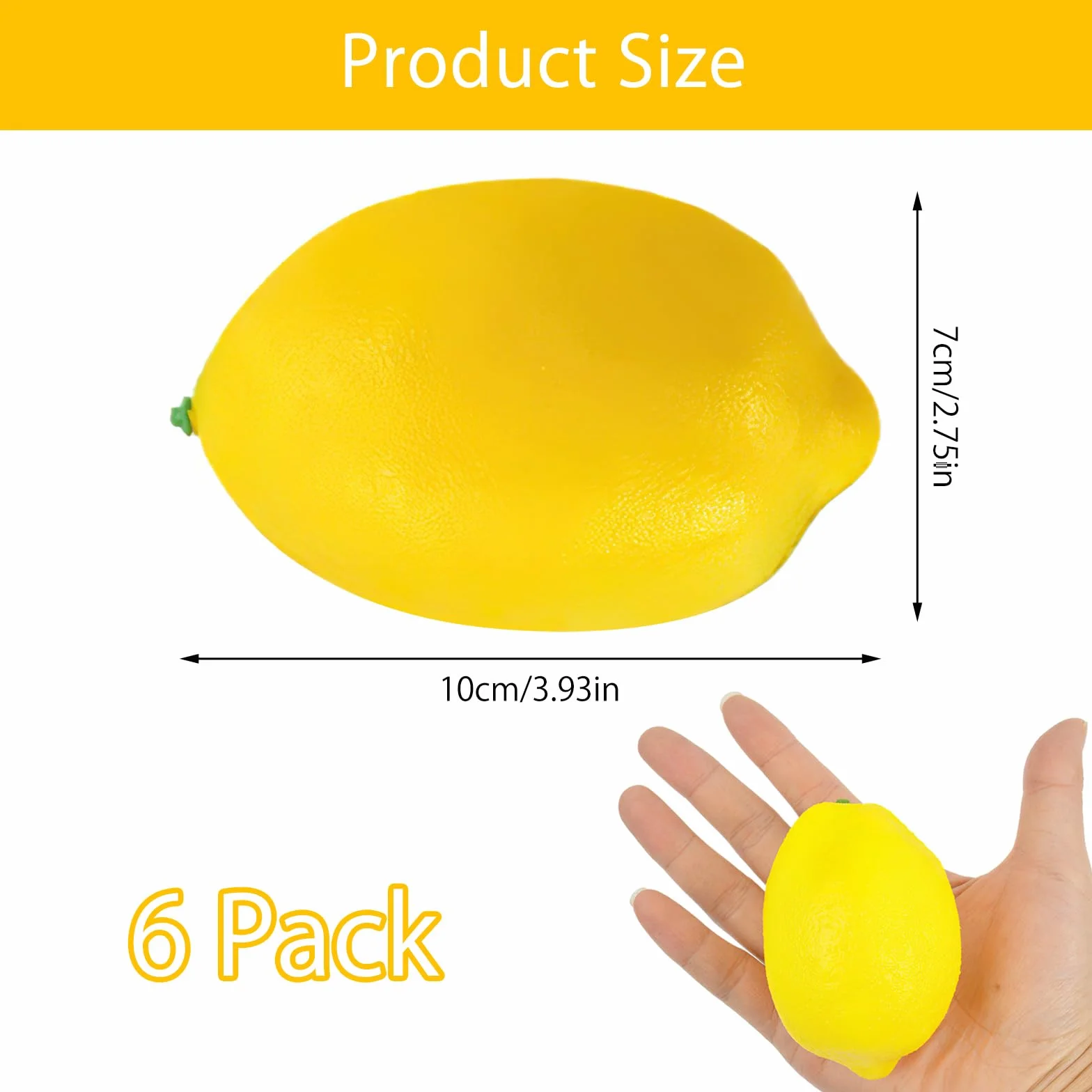 Limoni artificiali set 6 decorazioni frutta gialla realistica per tavolo cucina feste