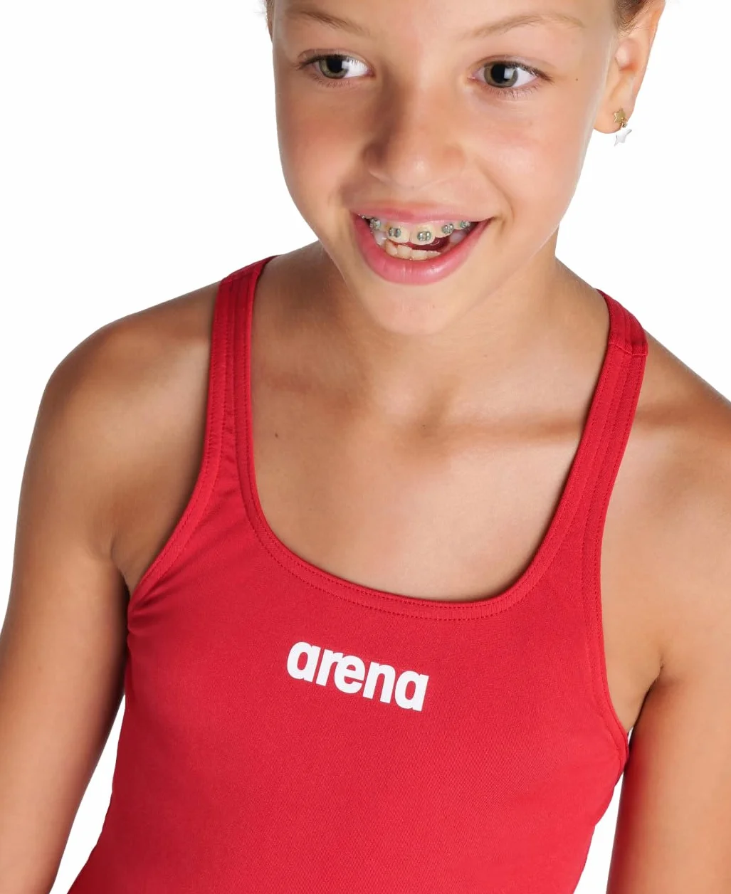 arena Solid Swim Pro Team Costume Intero Bambina, Costume da Bagno ad Asciugatura Rapida, Costume da Bagno Sportivo in Tessuto arena MaxLife Eco con Massima Resistenza al Cloro e Protezione UV UPF 50+