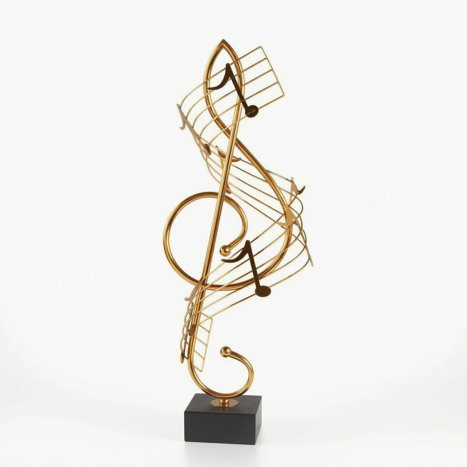 Nota Musicale Decorativa Scultura Statua Ornamento Figurina in Accenti Sagomati E Base Stabile Estetica Minimal Ricercata Adatta a Creativo Reception, Nota Musicale Grande Dorata