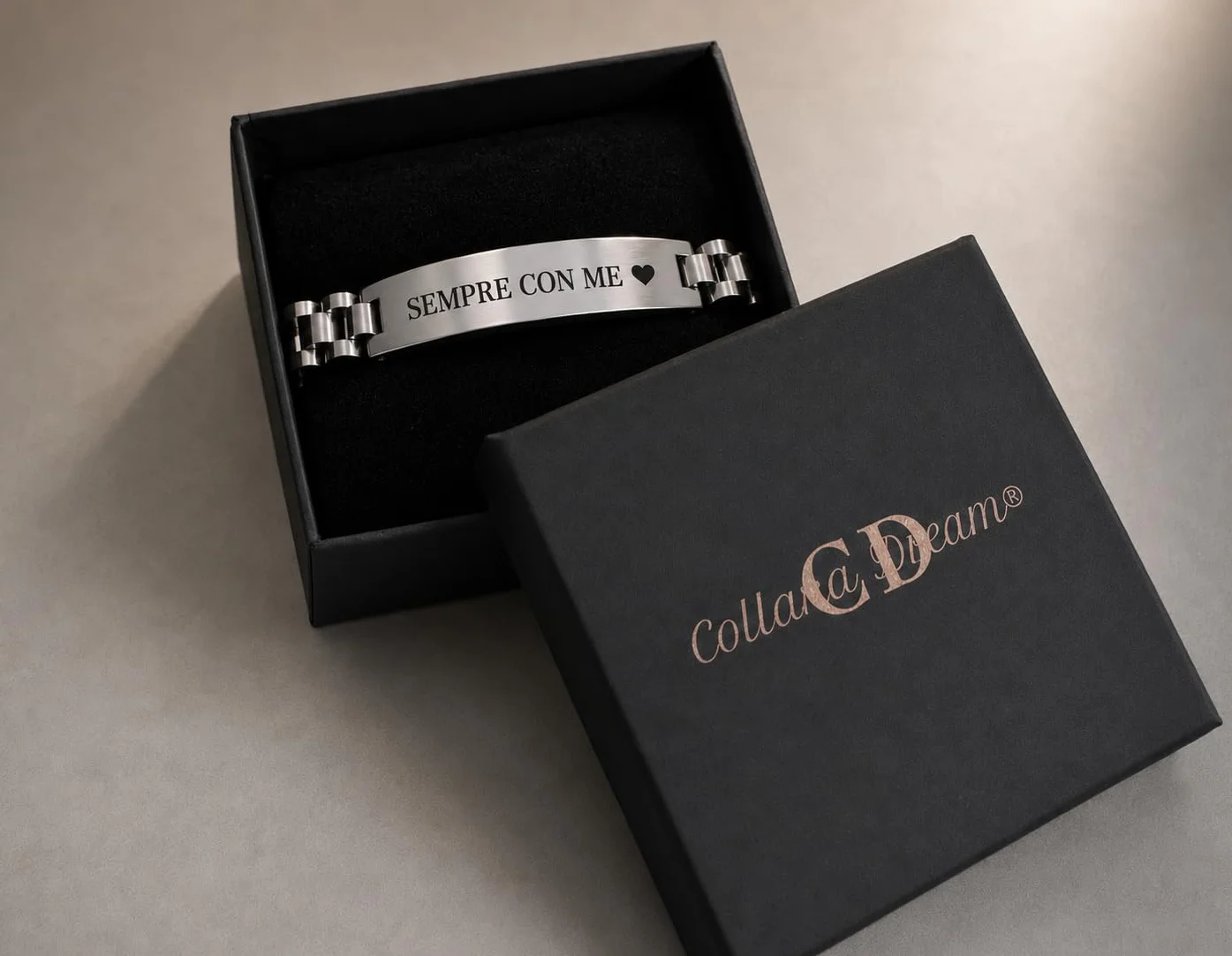 Bracciale Personalizzato Acciaio Inossidabile Uomo Donna Incisione Fronte Retro Nome Data Dedica Idea Regalo