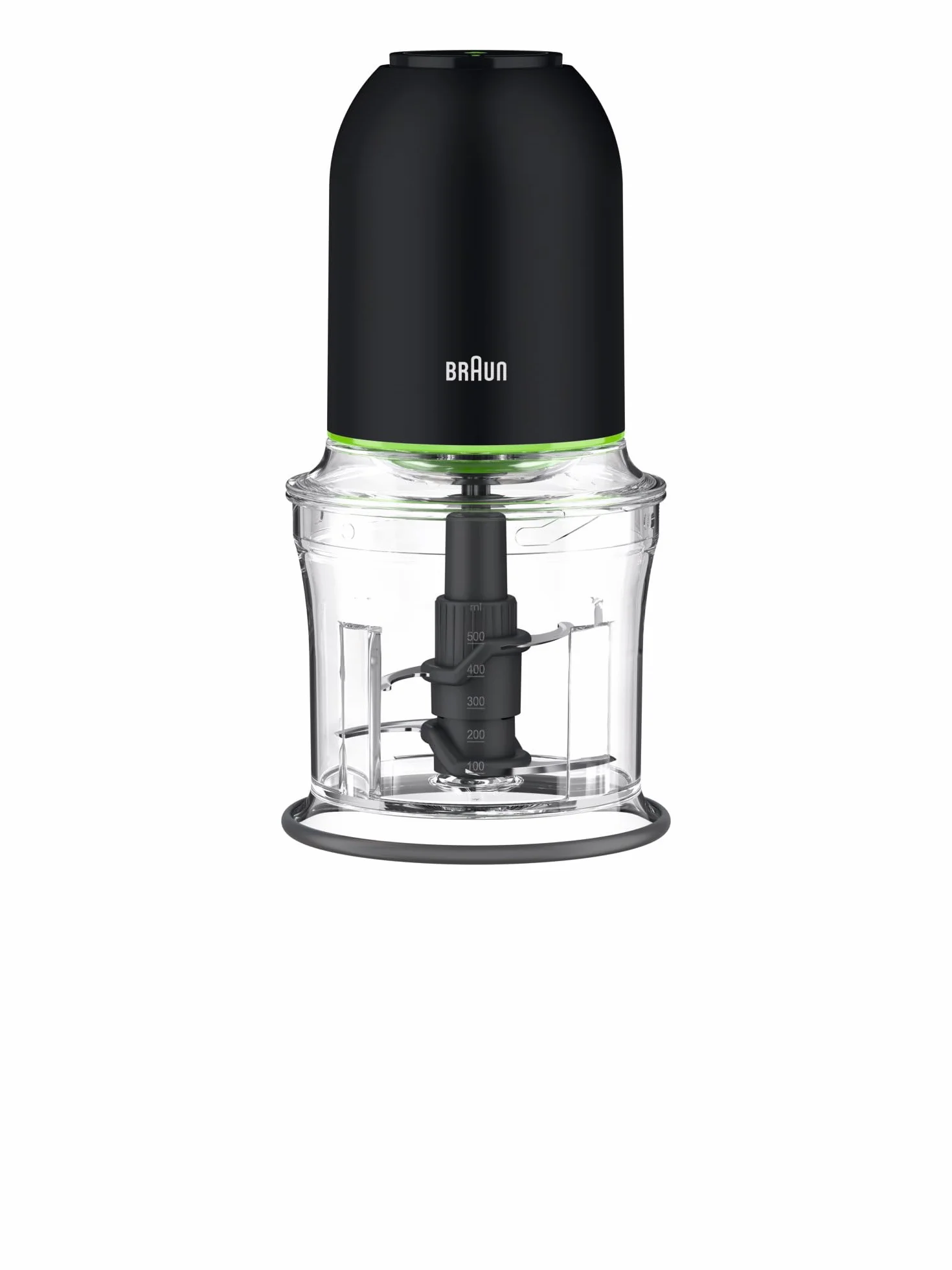 Braun MultiPractic 3 CH3011BK, Tritatutto a Quattro Lame in Acciaio Inox, Due Velocità, Funzione One Push, Tritaghiaccio, Capacità 500ml, Lavabile in Lavastoviglie, 500W, Nero