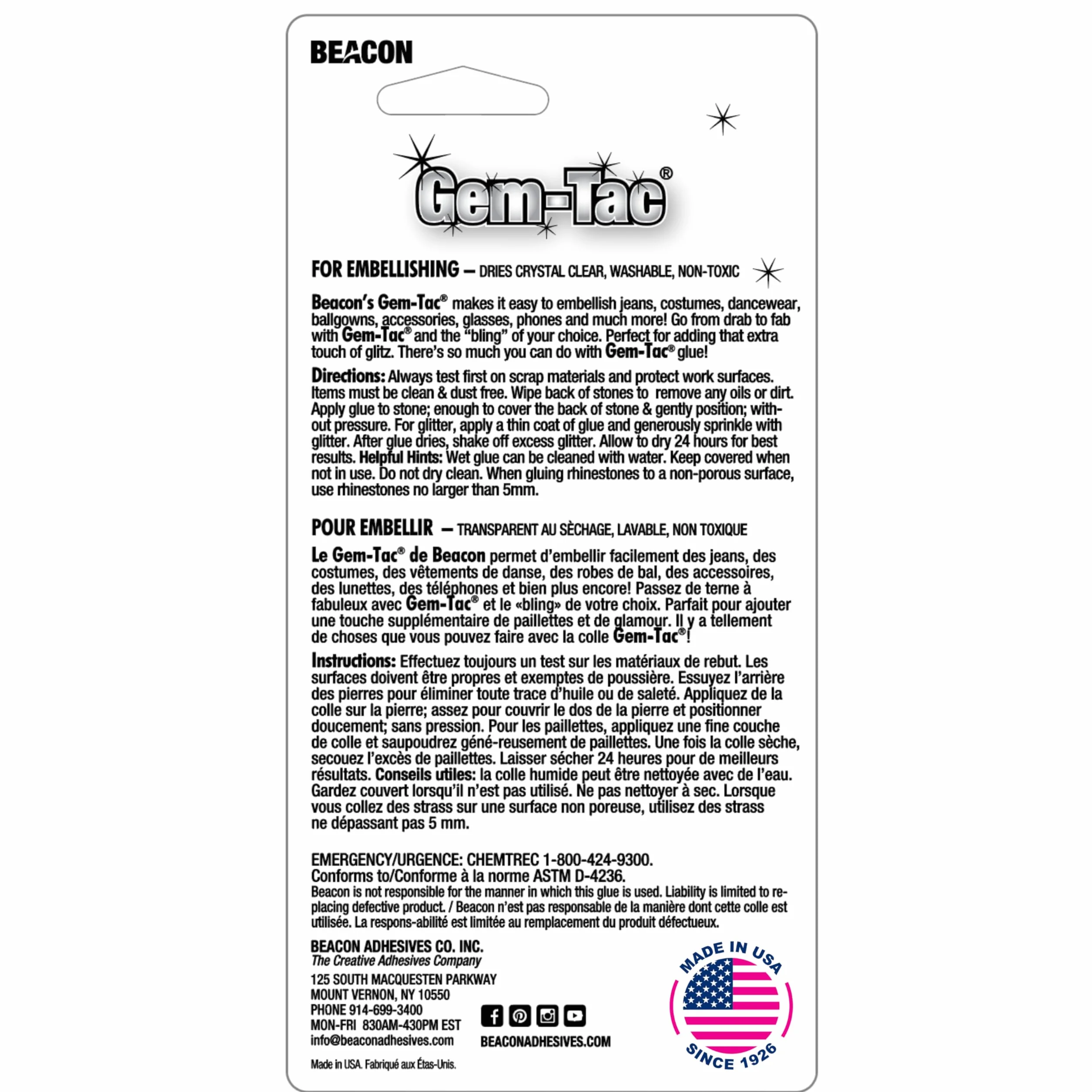 Gem-Tac - Bottiglia Media 118 ml, Trasparente