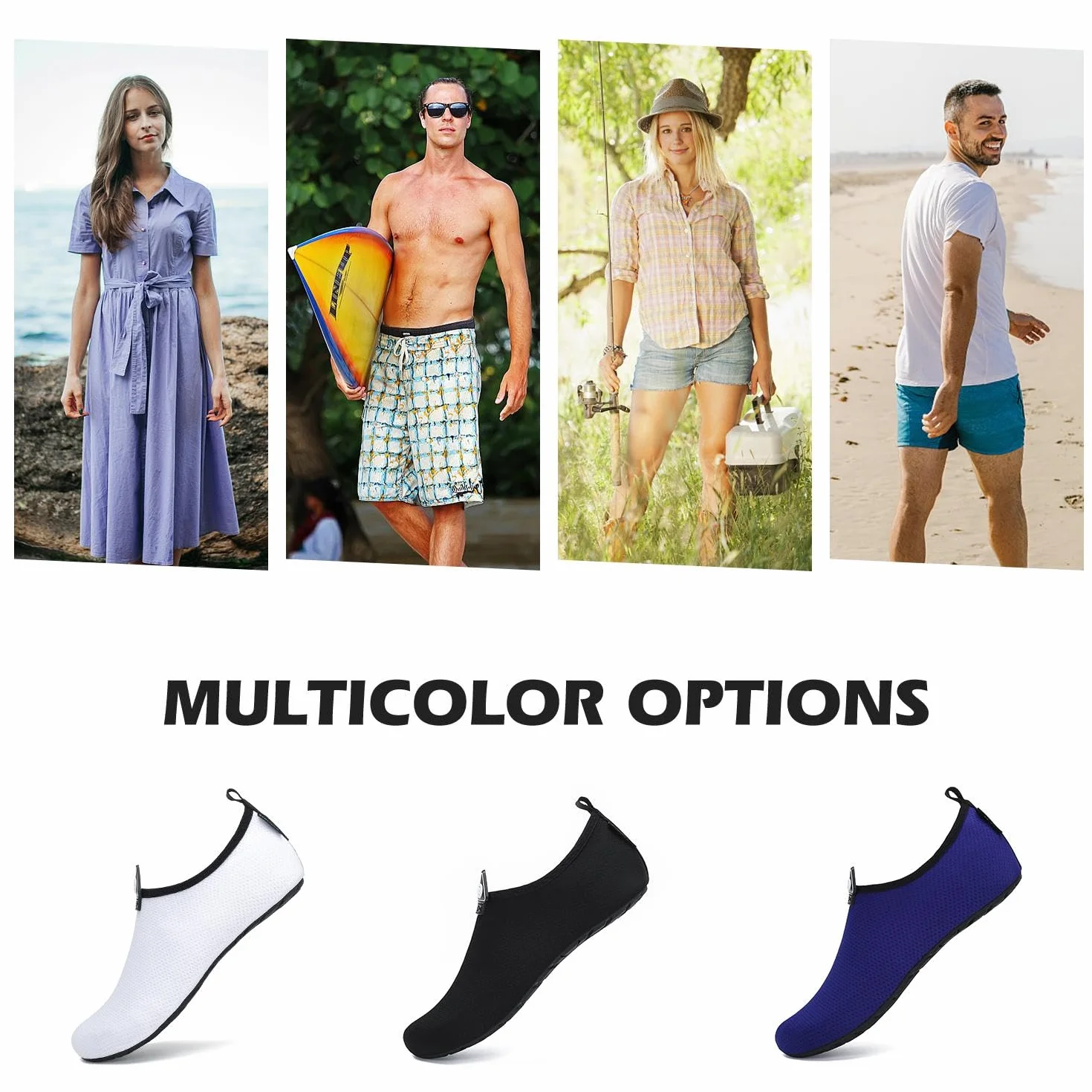 SAGUARO Scarpe da Immersione Uomo Donna Scarpe da Acqua Sport Traspirante Antiscivolo Leggere