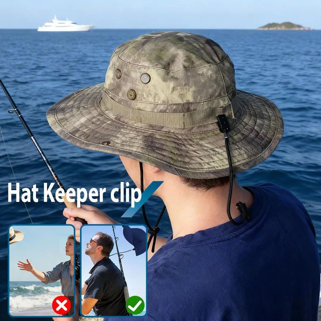 3 Pezzi Clip per Fascia per Cappello, Clip Antivento per Cappello da Pesca, Adatta per Golf, Pesca, Canottaggio, Vela