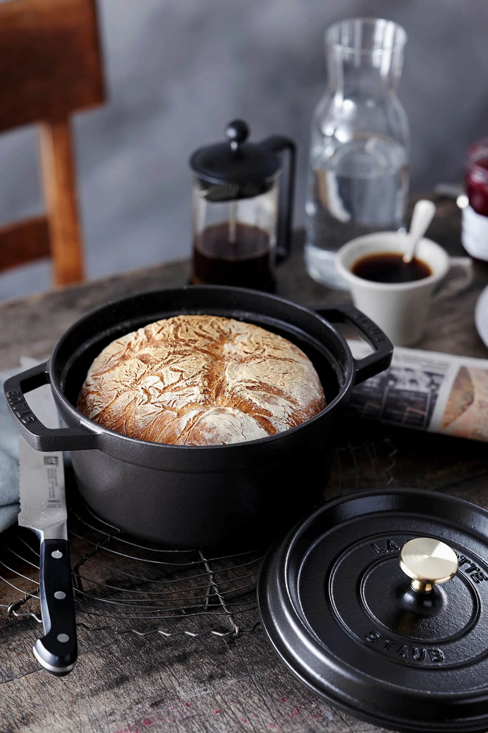 STAUB La Cocotte Casseruola tonda, 6.7 L, Ghisa, Nero, 28 cm