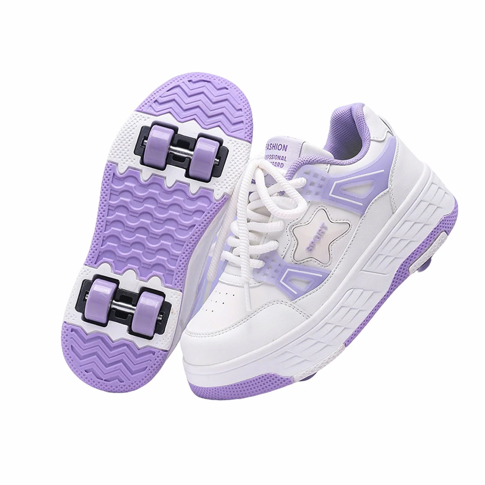 Hixingo Scarpe con Rotelle 4 Ruote, Pattini a Rotelle Multifunzionale 2 in 1 per Bambini