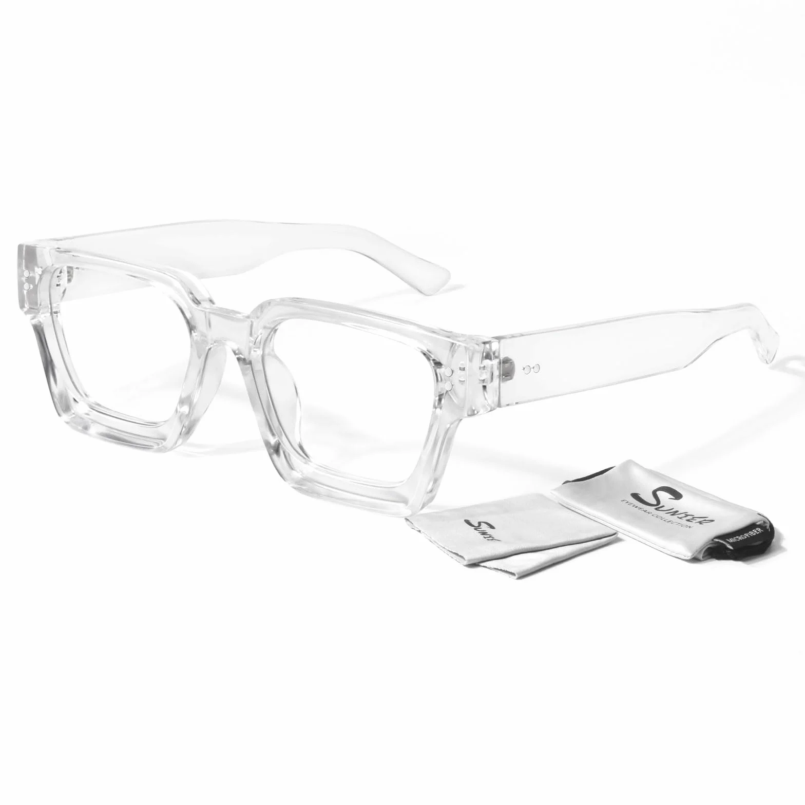 Montatura Occhiali da Vista Finti Donna Quadrati Spessa OverSize Uomo Accessori lenti trasparenti Protezione UV