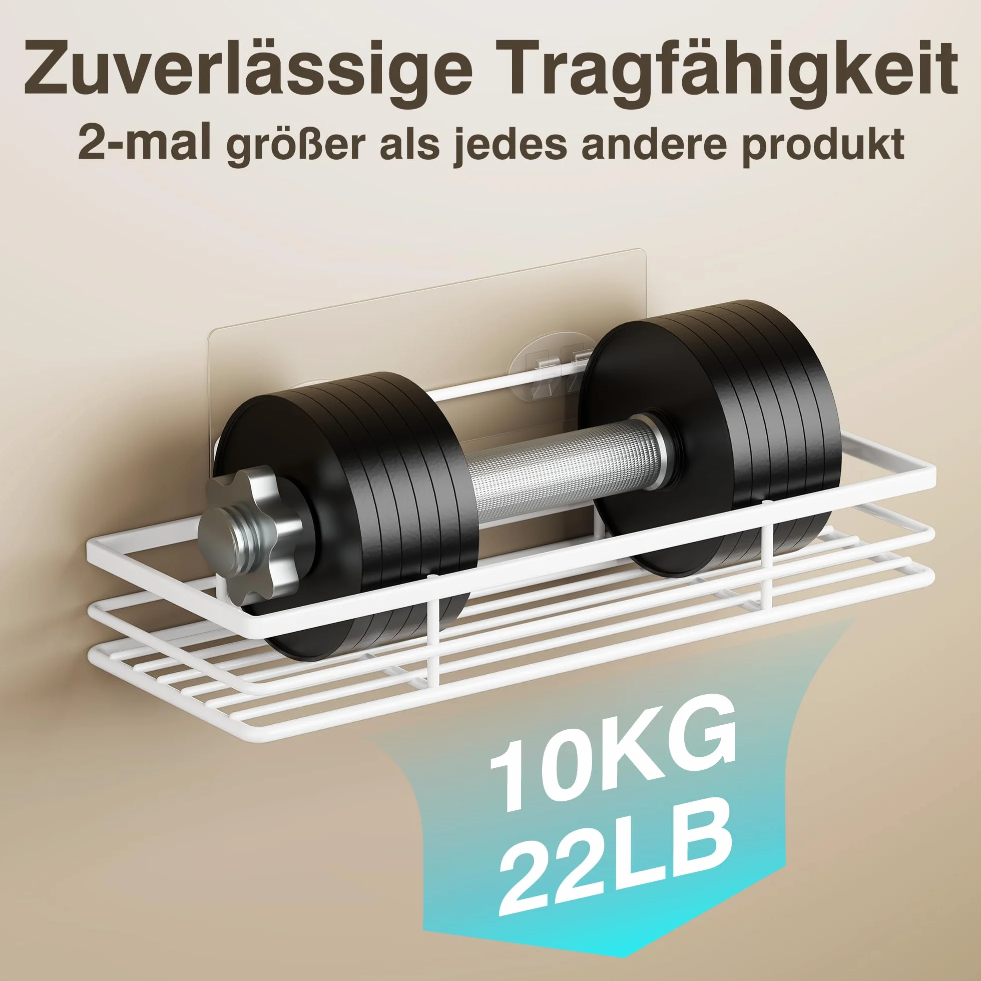 Saffruff 2 Ripiani Doccia Senza Foratura Bianco 2 Pezzi Mensola Bagno Supporto Shampoo