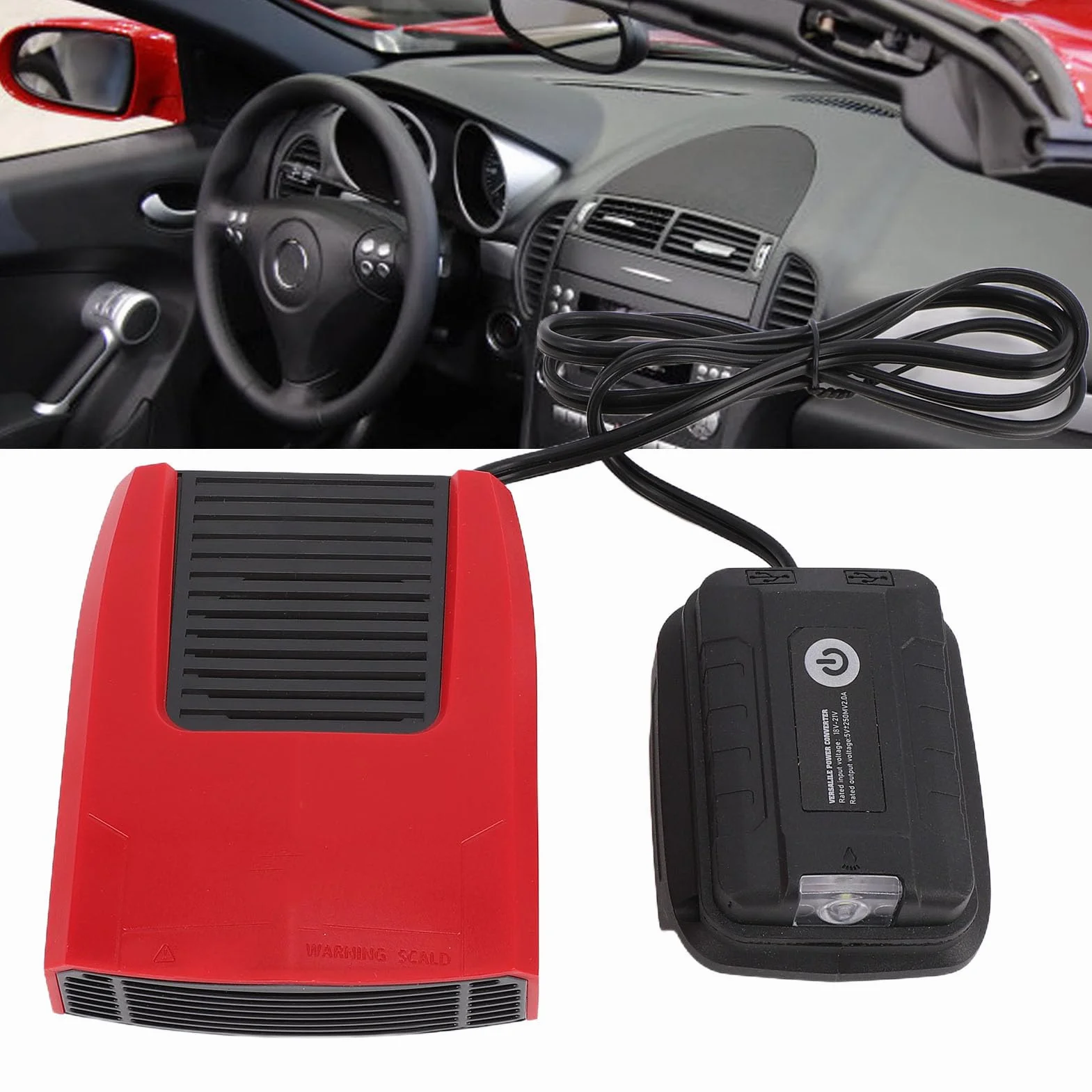 Riscaldatore Portatile Silenzioso con Termostato Elettrico e Ventola USB per Officine e Campeggio