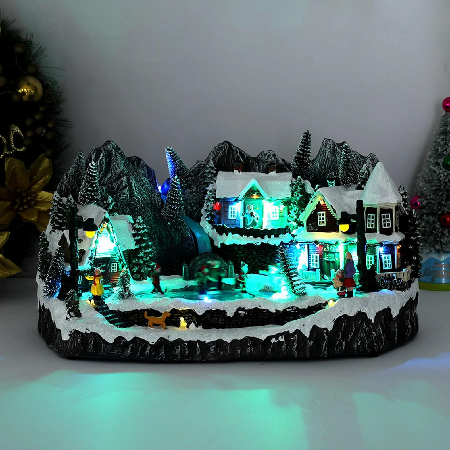 Centrotavola in resina illuminata con componenti staccabili e opzioni di alimentazione per feste sicure per bambini decorazioni natalizie musica LED forniture per feste