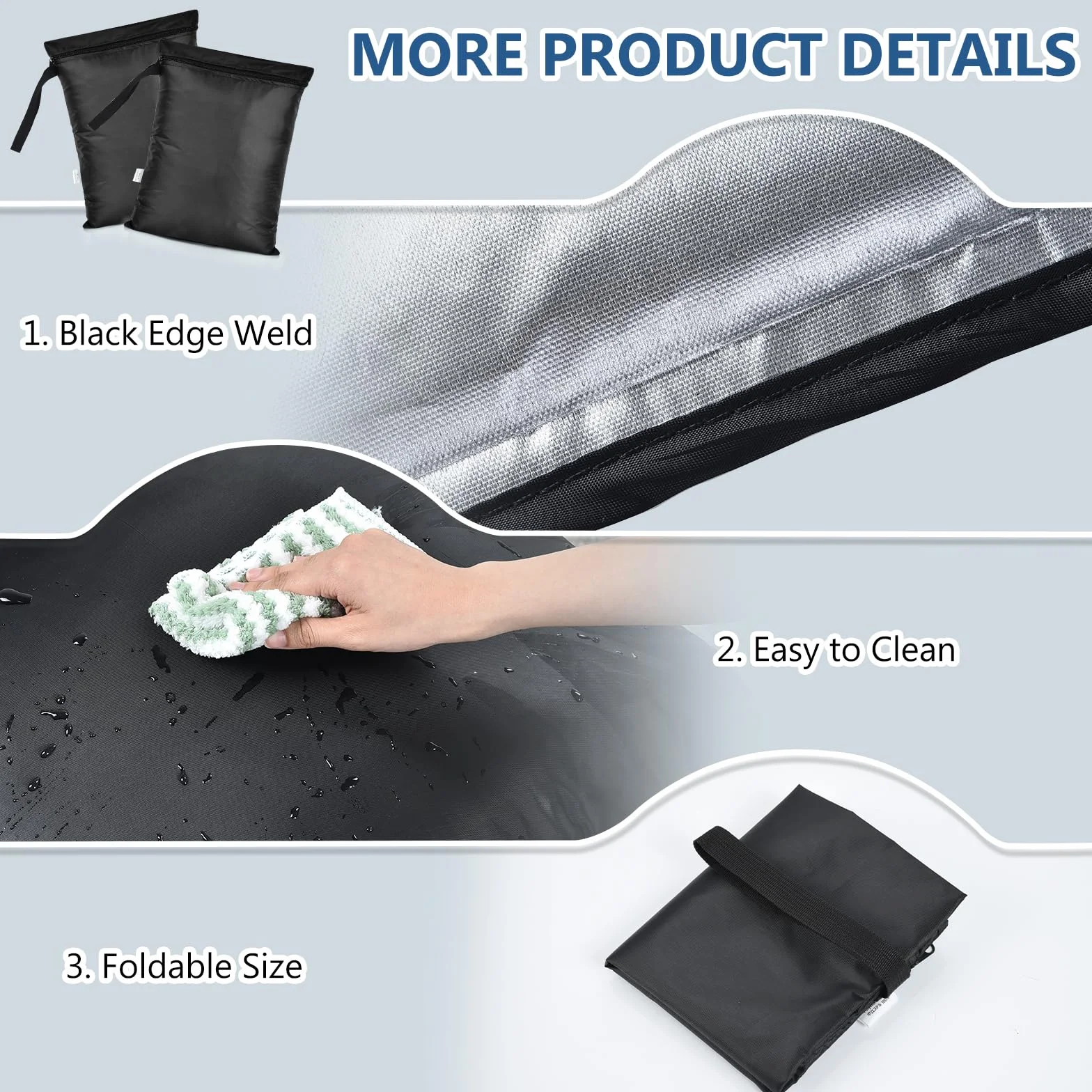 OTraki Sacco Biancheria Sporca Viaggio Riutilizzabile Wet Bag con Zip Tessuto Oxford Impermeabile Sacchetto Organizer per Gym Asciugamani Spiaggia Costume da Bagno Nero 30 x 36 cm 2 Pezzi