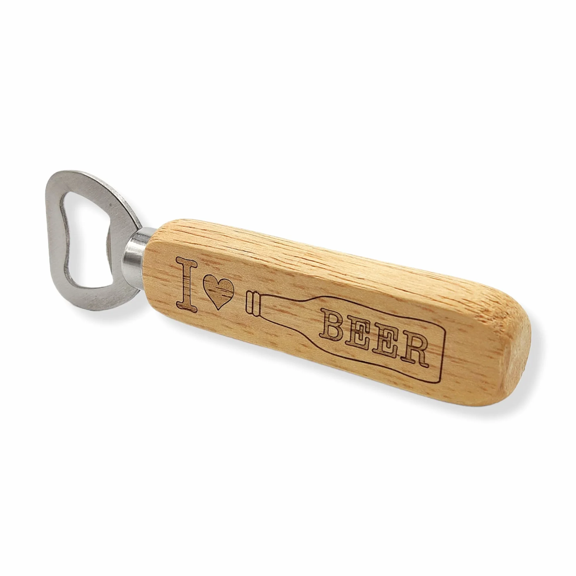 Apribottiglie in legno e ferro Idea regalo bomboniera con incisione laser Stappa bottiglie birra