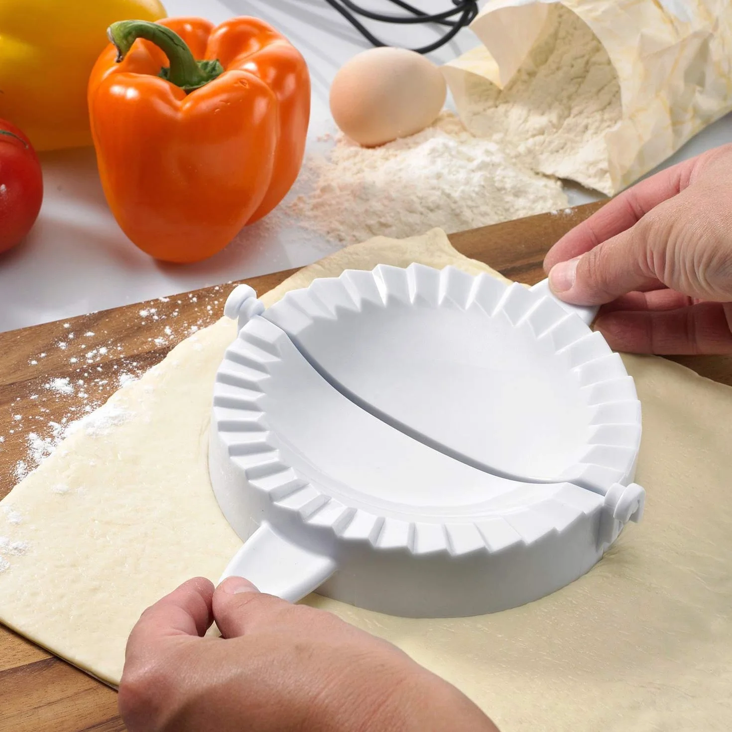 Westmark Set formine per ravioli 3 pezzi Ø 9,5/12/15,5 cm bianco plastica